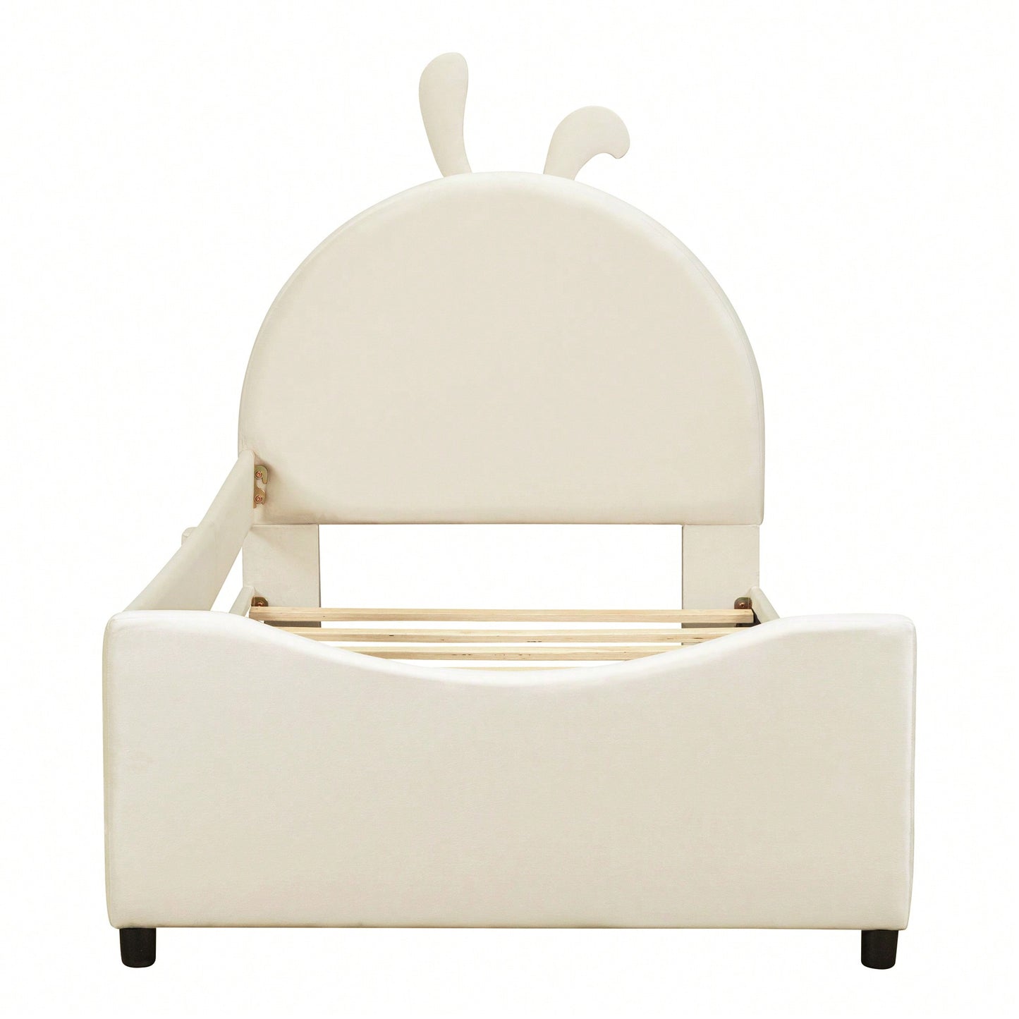 Pink Twin Size Upholstered Daybed With Cute Rabbit Ear Headboard