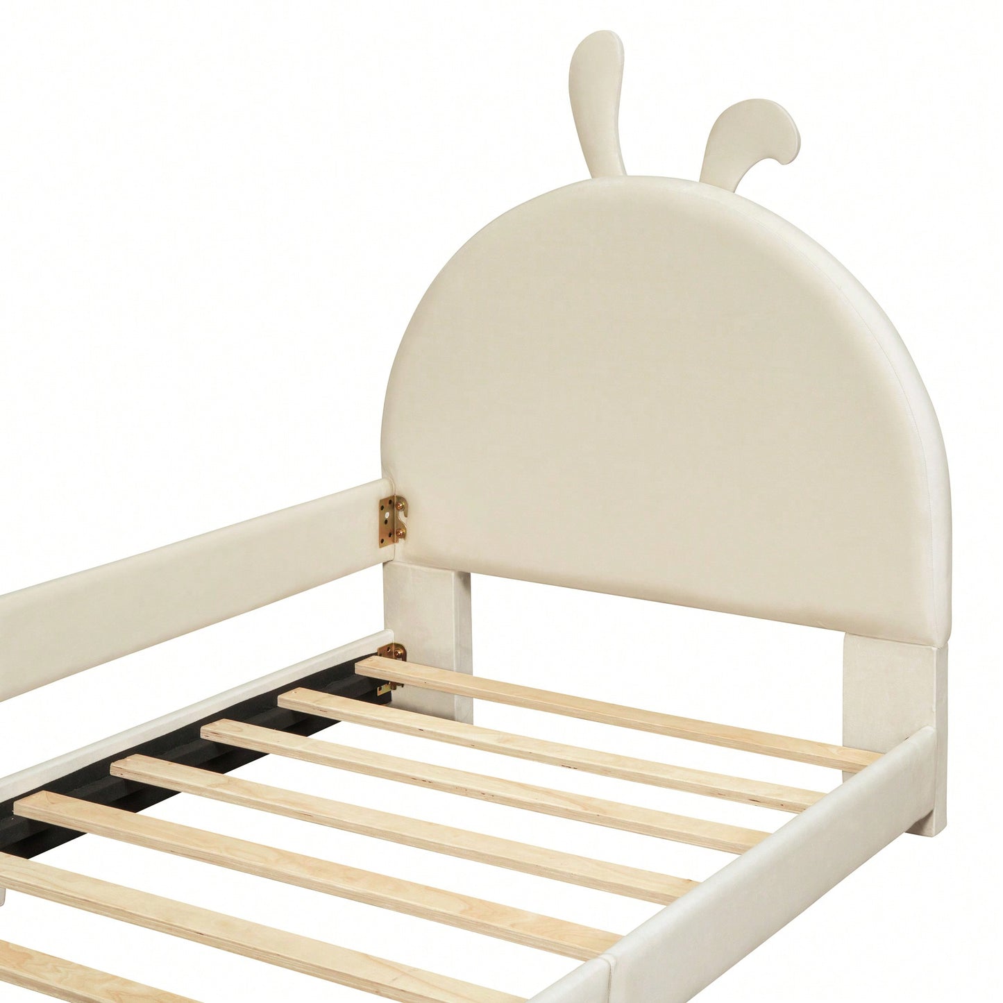 Pink Twin Size Upholstered Daybed With Cute Rabbit Ear Headboard
