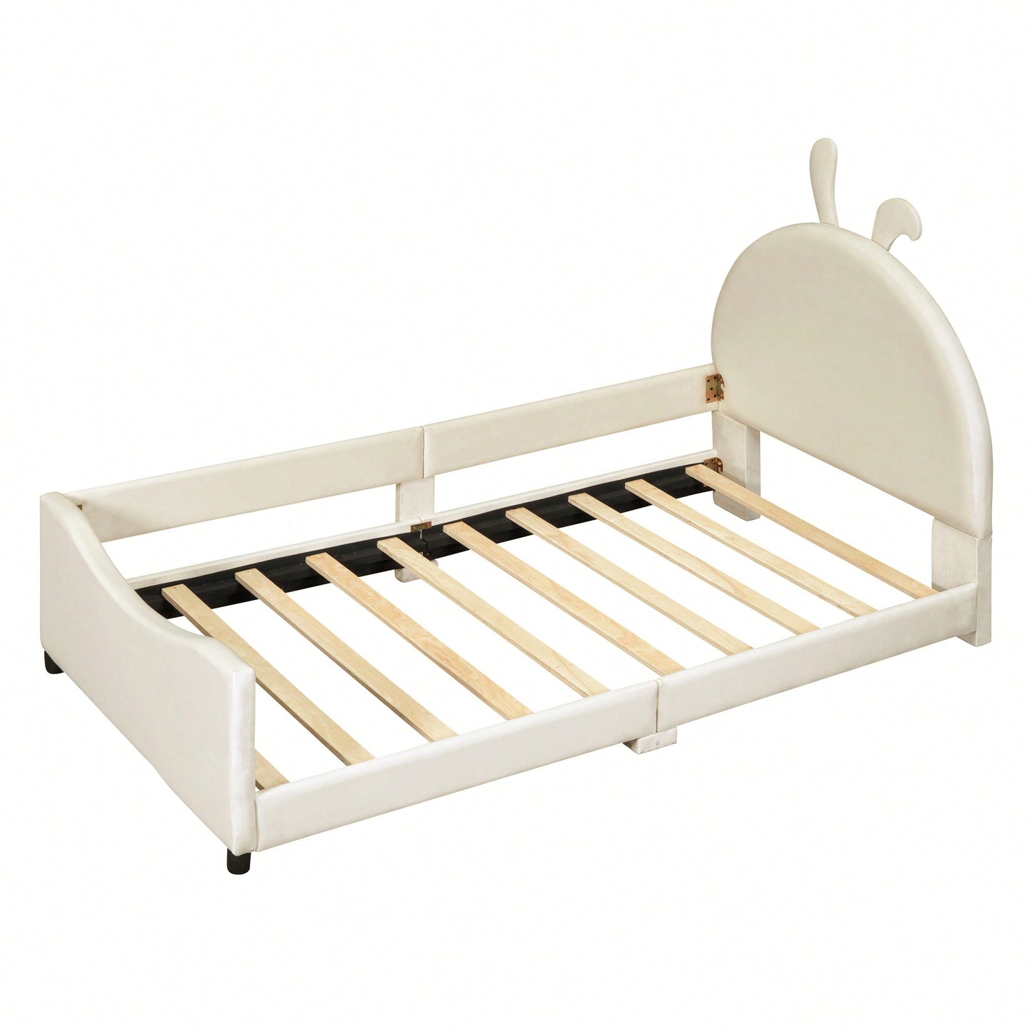 Pink Twin Size Upholstered Daybed With Cute Rabbit Ear Headboard