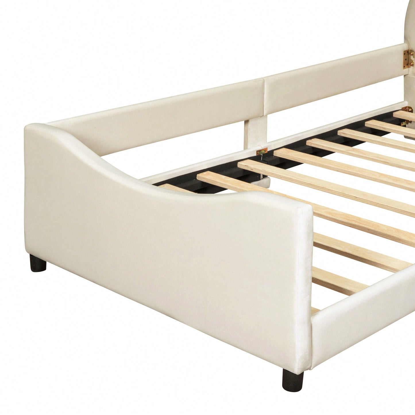 Pink Twin Size Upholstered Daybed With Cute Rabbit Ear Headboard