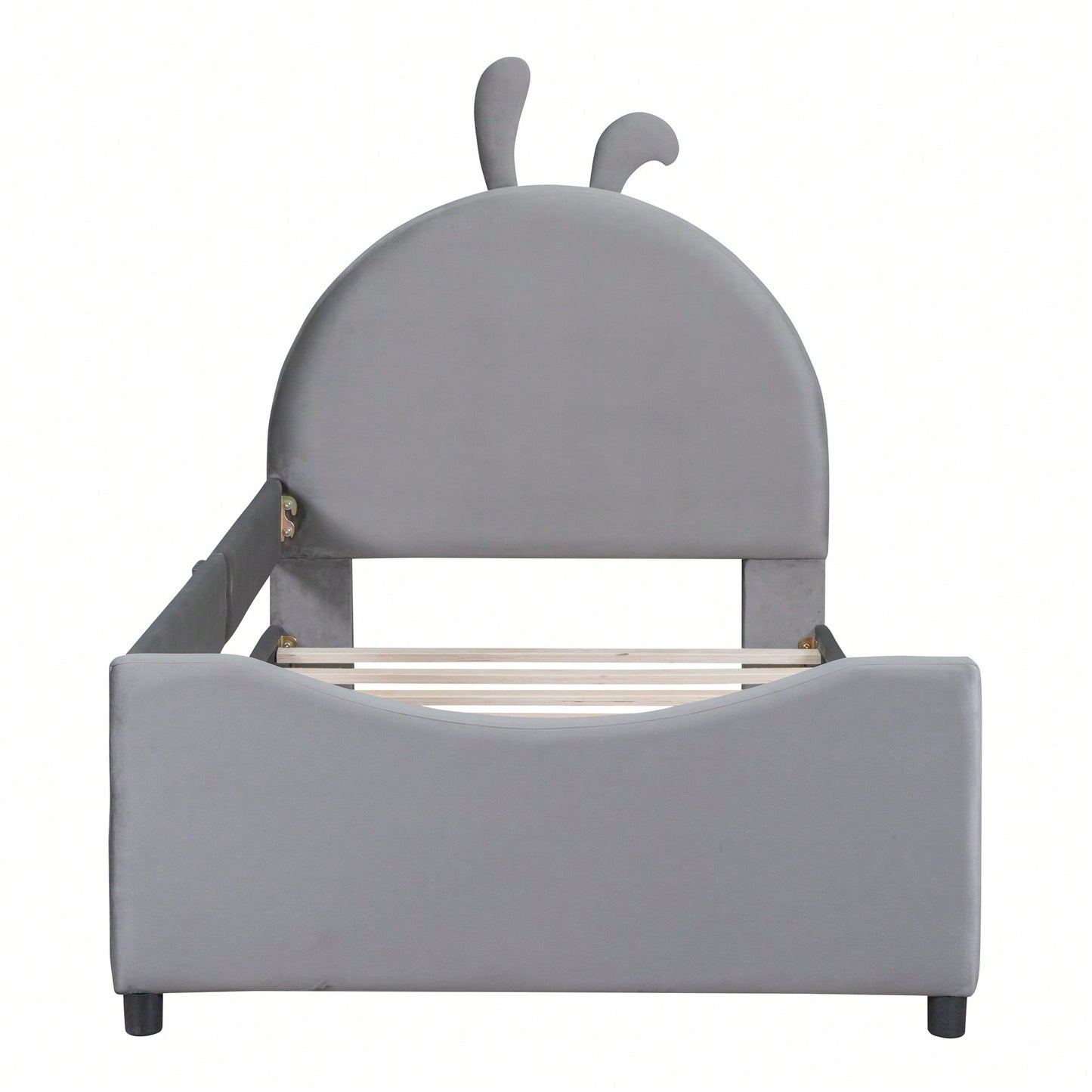 Pink Twin Size Upholstered Daybed With Cute Rabbit Ear Headboard
