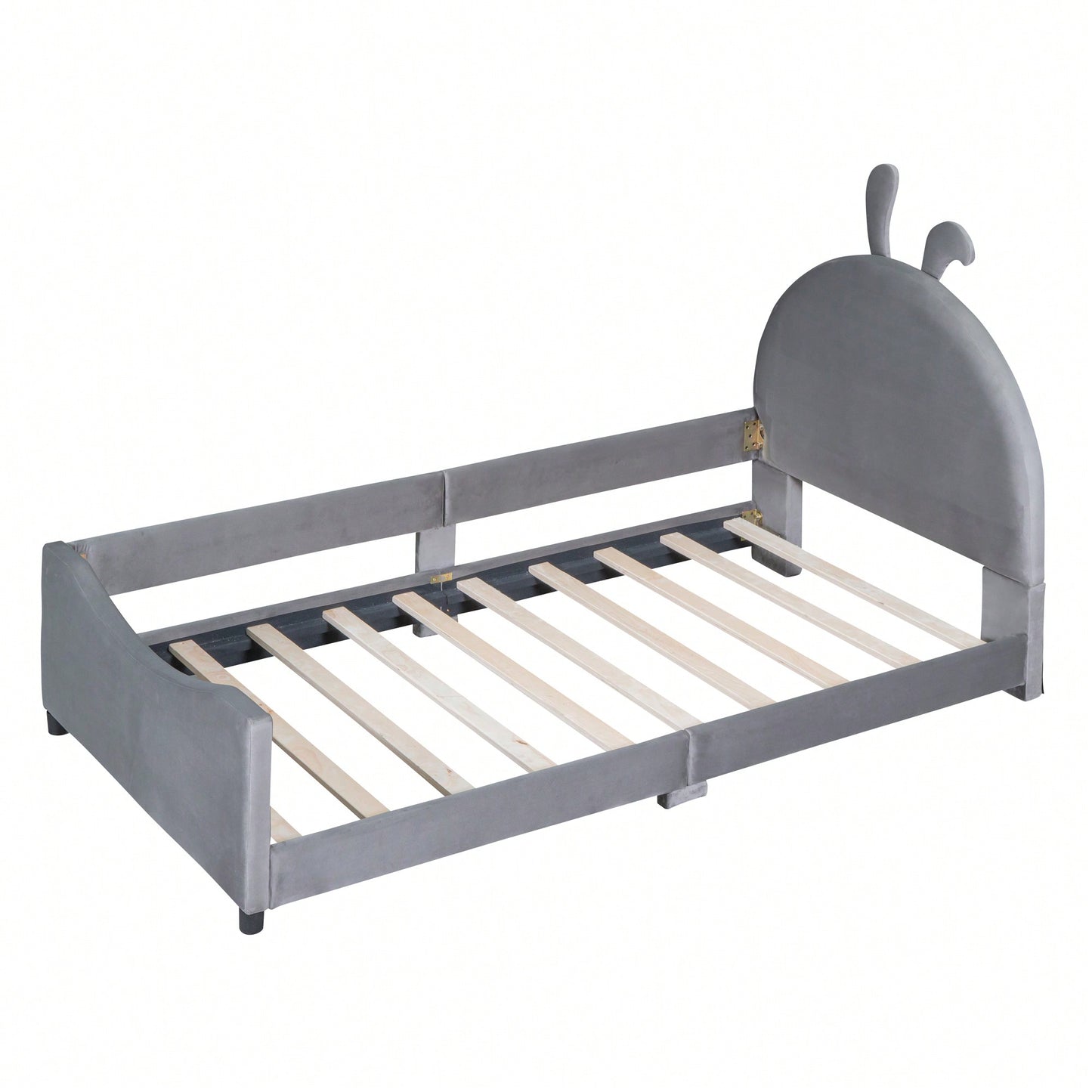 Pink Twin Size Upholstered Daybed With Cute Rabbit Ear Headboard