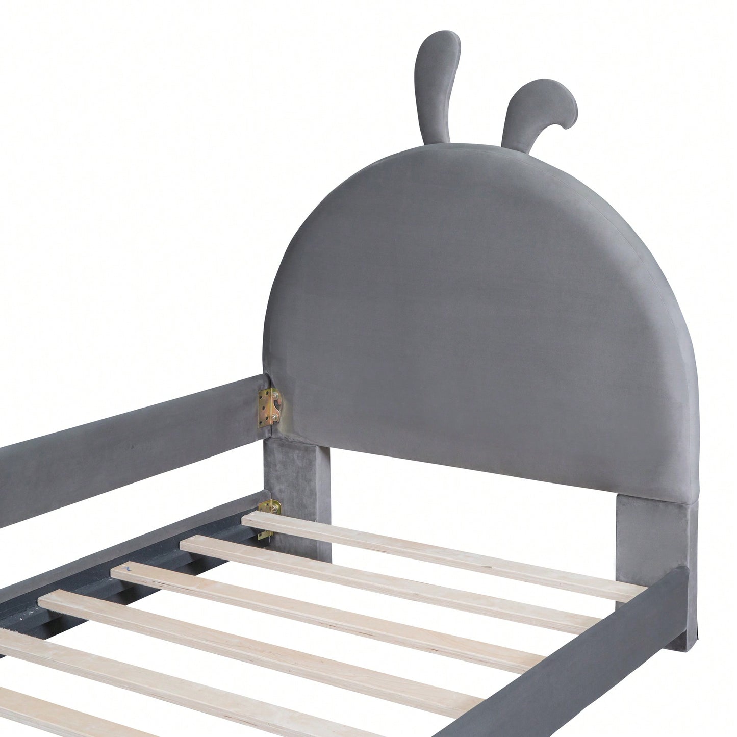 Pink Twin Size Upholstered Daybed With Cute Rabbit Ear Headboard