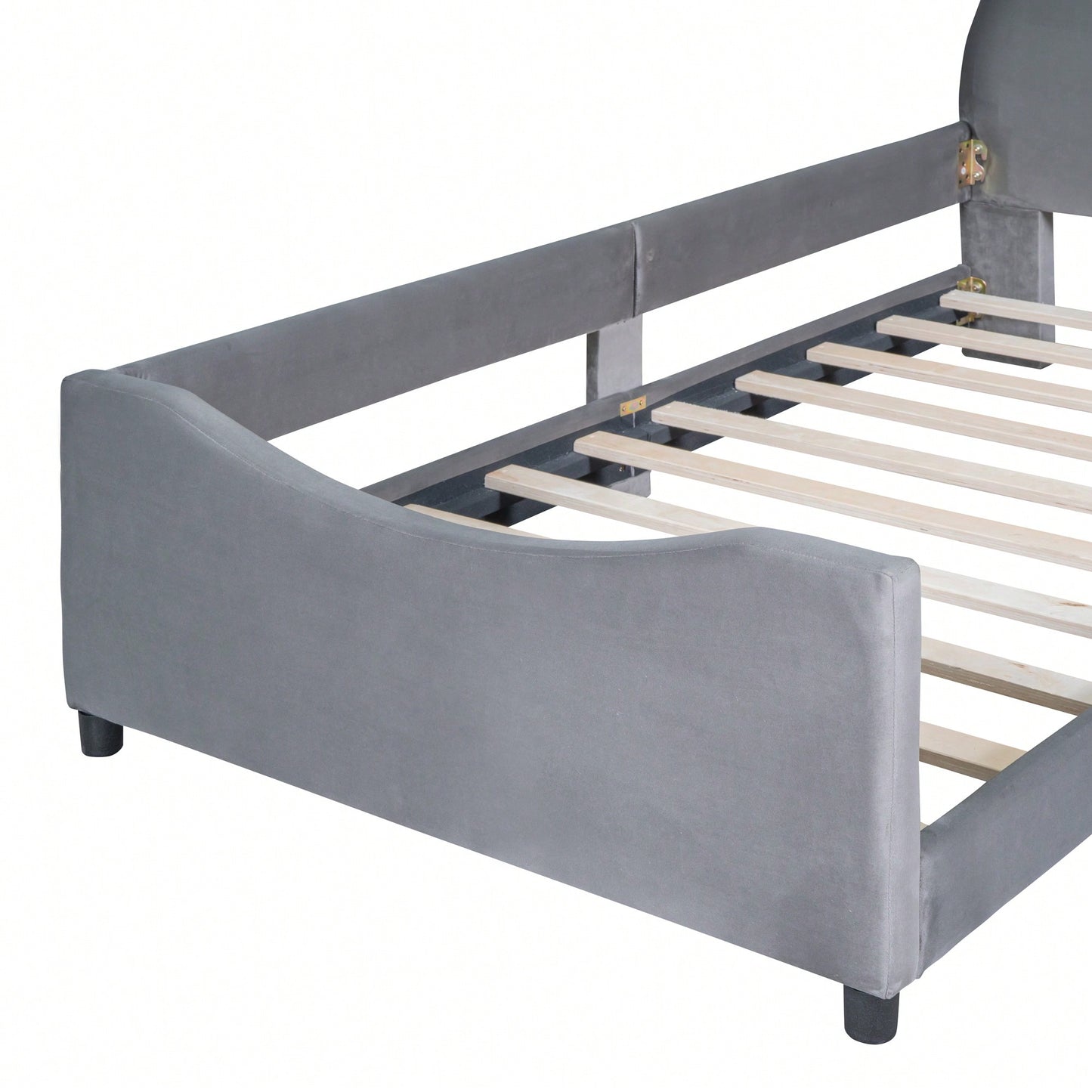 Pink Twin Size Upholstered Daybed With Cute Rabbit Ear Headboard