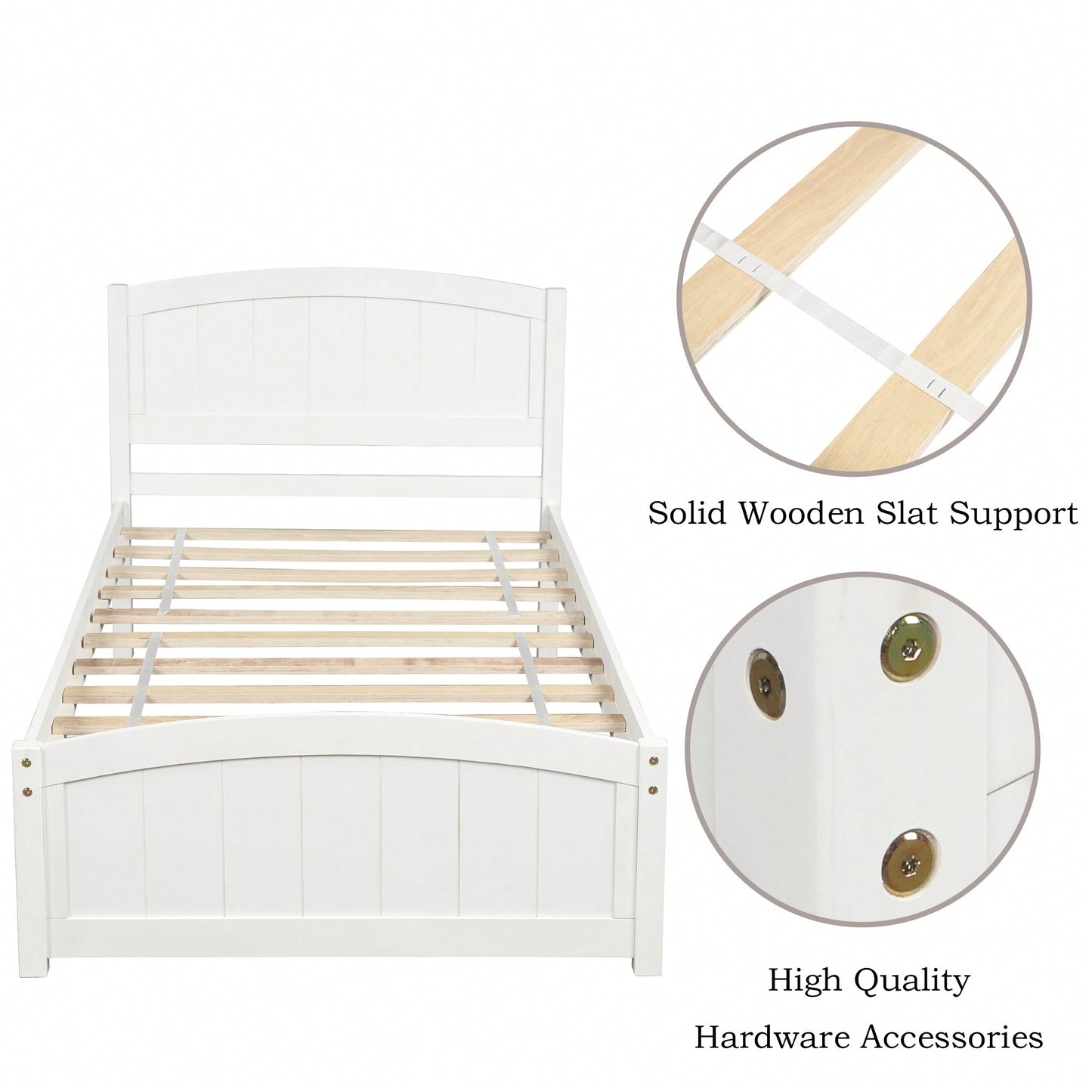 Espresso Wood Platform Bed With Headboard And Footboard, Durable Slat Support For Ultimate Comfort