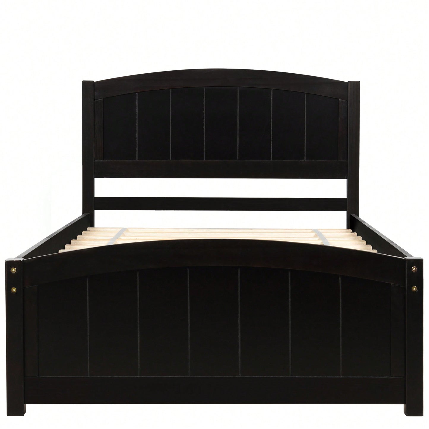 Espresso Wood Platform Bed With Headboard And Footboard, Durable Slat Support For Ultimate Comfort