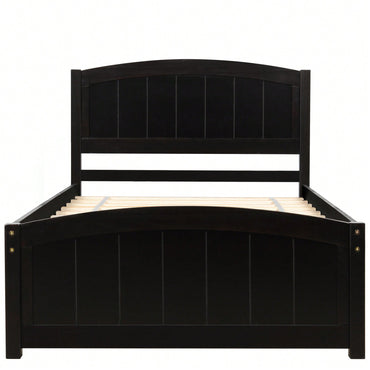 Espresso Wood Platform Bed With Headboard And Footboard, Durable Slat Support For Ultimate Comfort