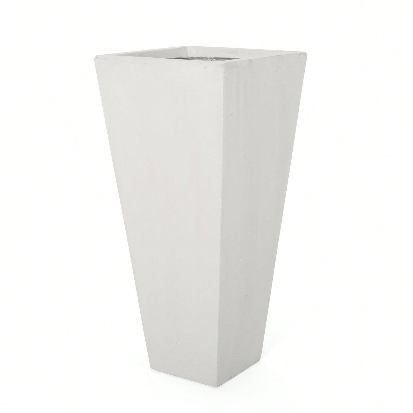 13x28.5 Inch White Outdoor Modern MGO Cast Stone Planter For Stylish Garden Decor