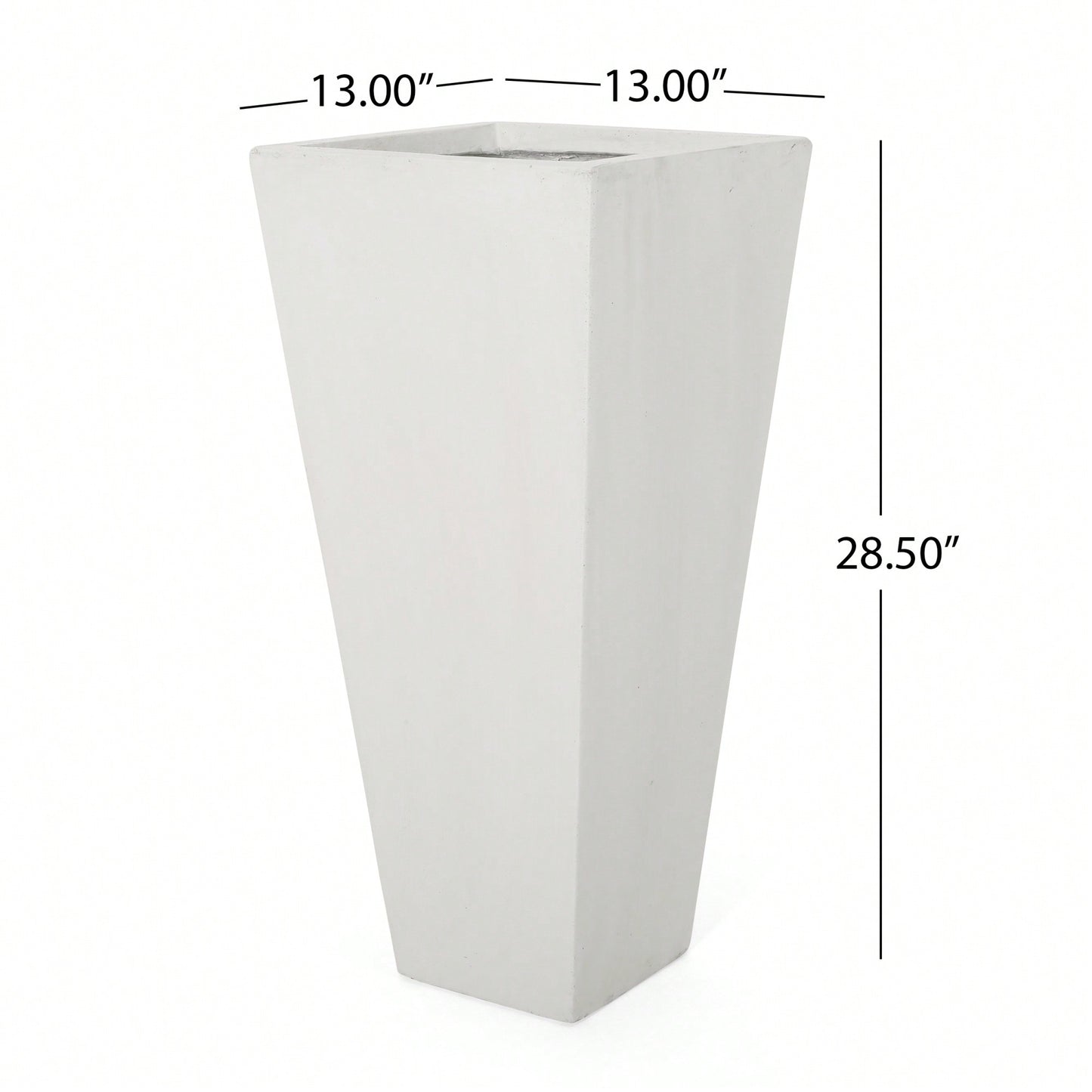 13x28.5 Inch White Outdoor Modern MGO Cast Stone Planter For Stylish Garden Decor