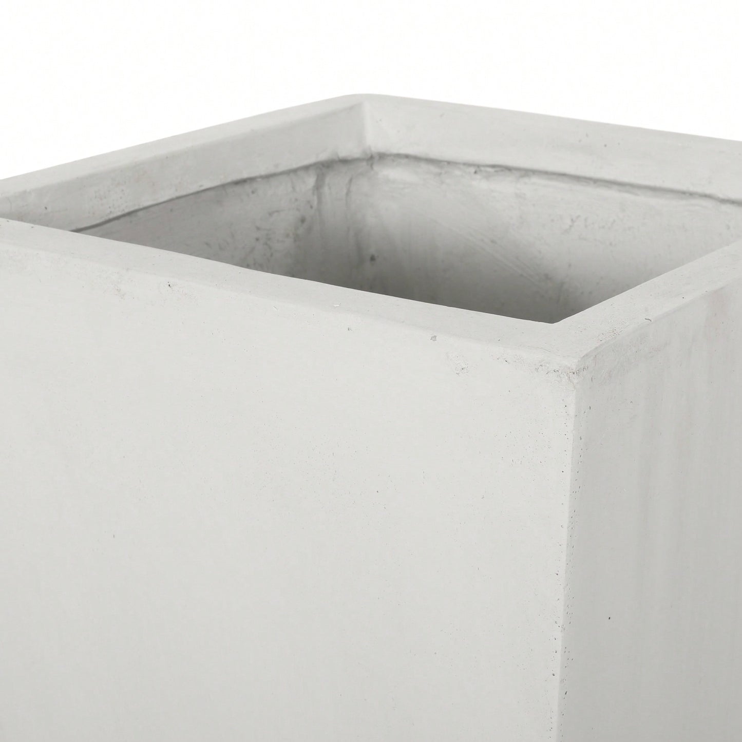 13x28.5 Inch White Outdoor Modern MGO Cast Stone Planter For Stylish Garden Decor