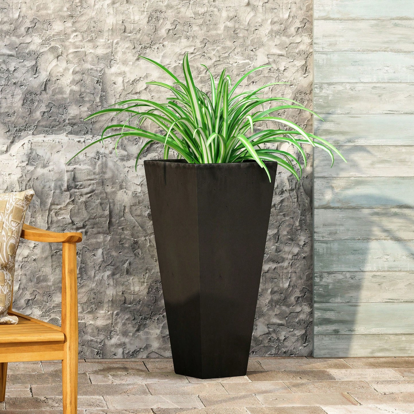 13x28.5 Inch White Outdoor Modern MGO Cast Stone Planter For Stylish Garden Decor