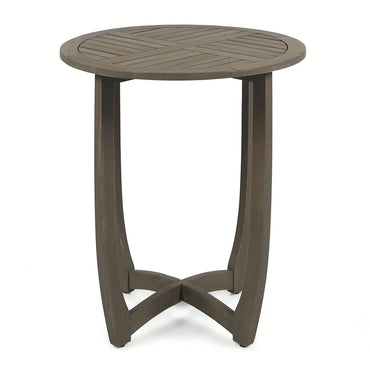 Rustic 27.5 Inch Round Wooden Dining Table For Home Decor