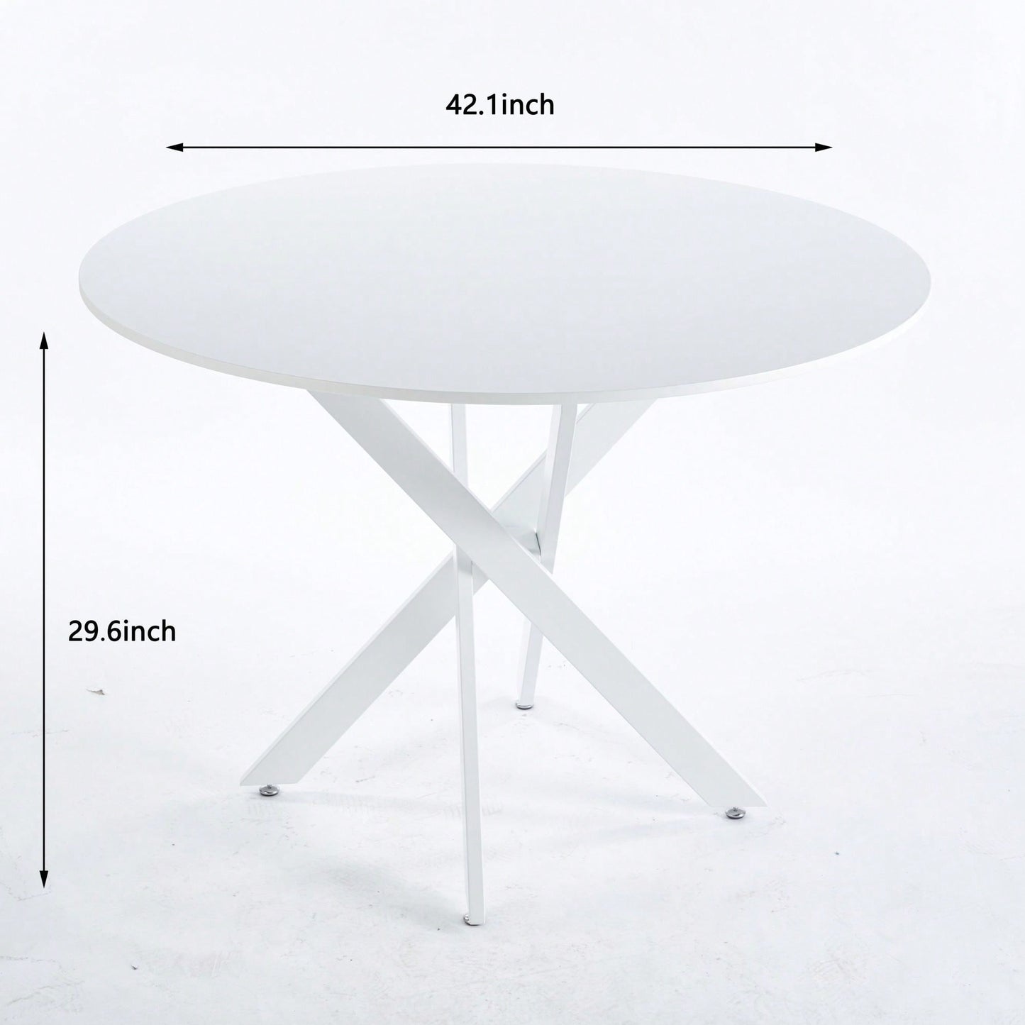 Mid-Century Round MDF Dining Table For 4-6 People With Pedestal Base And Cross Legs, Versatile Coffee And Leisure Table