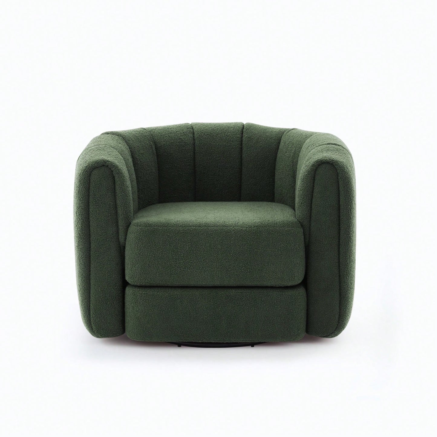 Comfy Swivel Accent Chair For Living Room With Wood Base And Wide Upholstered Seat