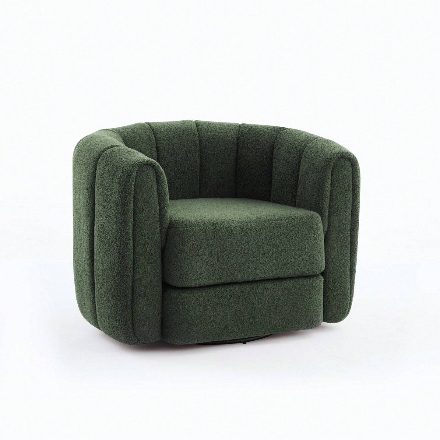 Comfy Swivel Accent Chair For Living Room With Wood Base And Wide Upholstered Seat
