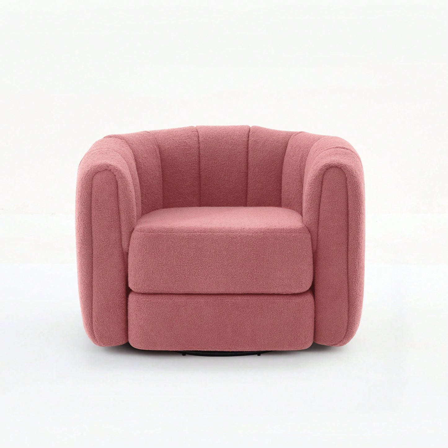 Comfy Swivel Accent Chair For Living Room With Wood Base And Wide Upholstered Seat