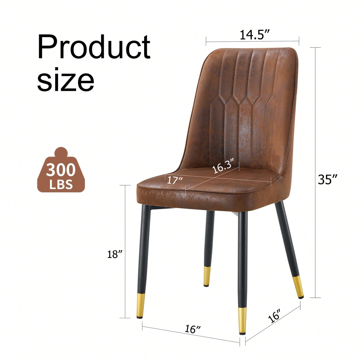 Brown Suede Velvet Dining Chair Set Of Four With Black Metal Legs