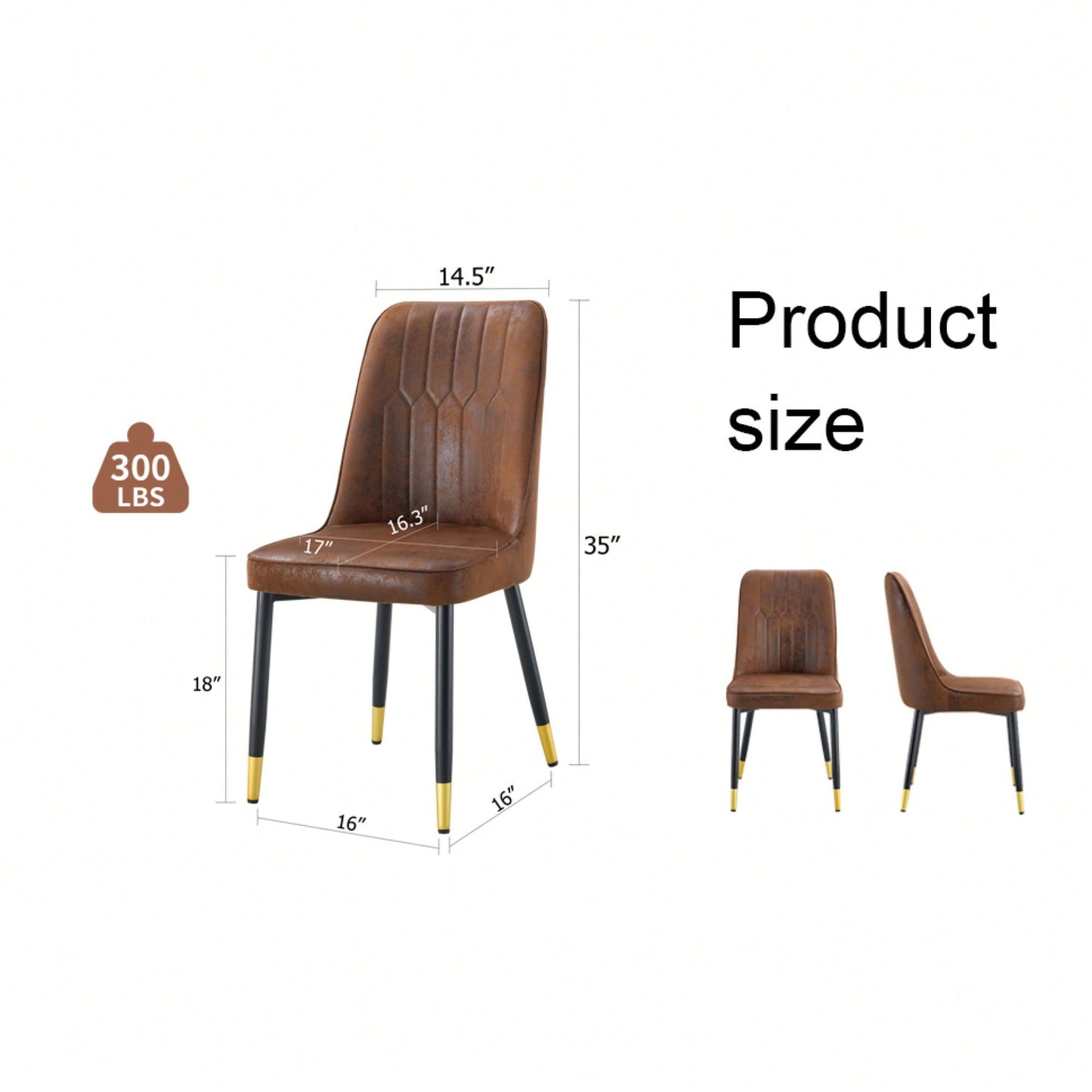 Brown Suede Velvet Dining Chair Set Of Four With Black Metal Legs