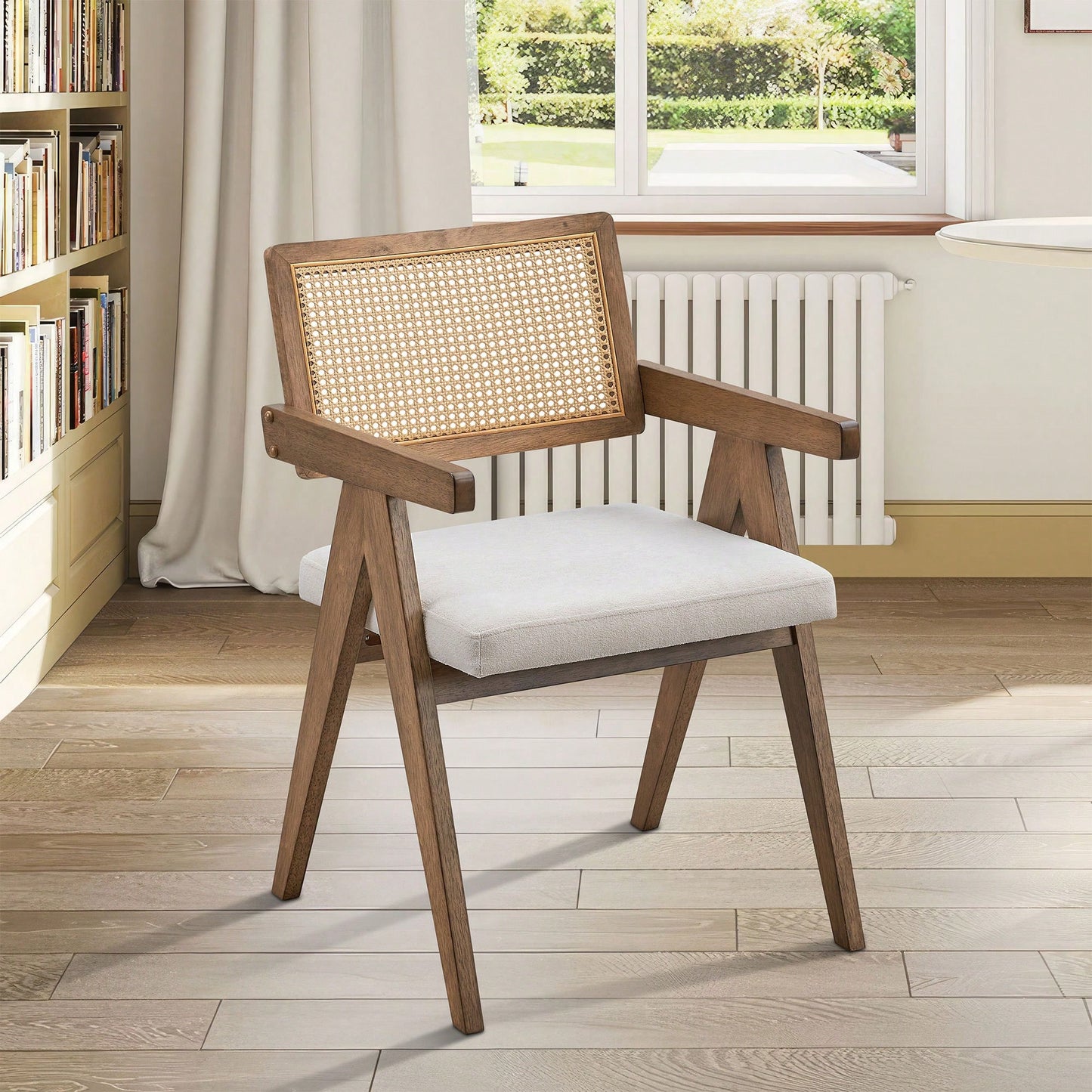 Mid Century Upholstered Dining Chairs Set Of 2, Bohemian Style Wooden Frame Kitchen Chairs For Living Room, Office, Restaurant, Coffee Shop