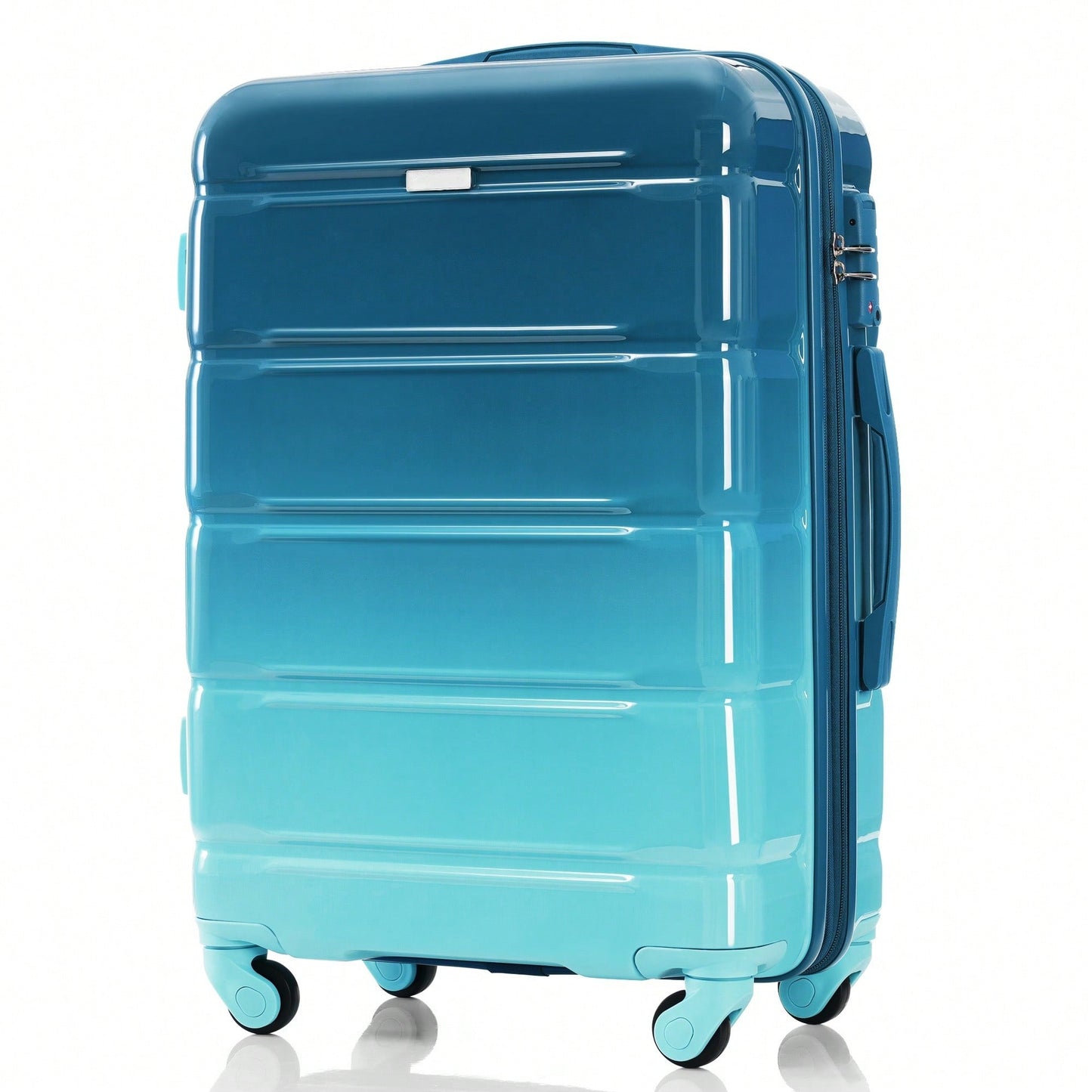 3-Piece Luggage Set With USB Port Airline Approved Carry-On 20-Inch Hard Shell Spinner Wheels And Cup Holder Black