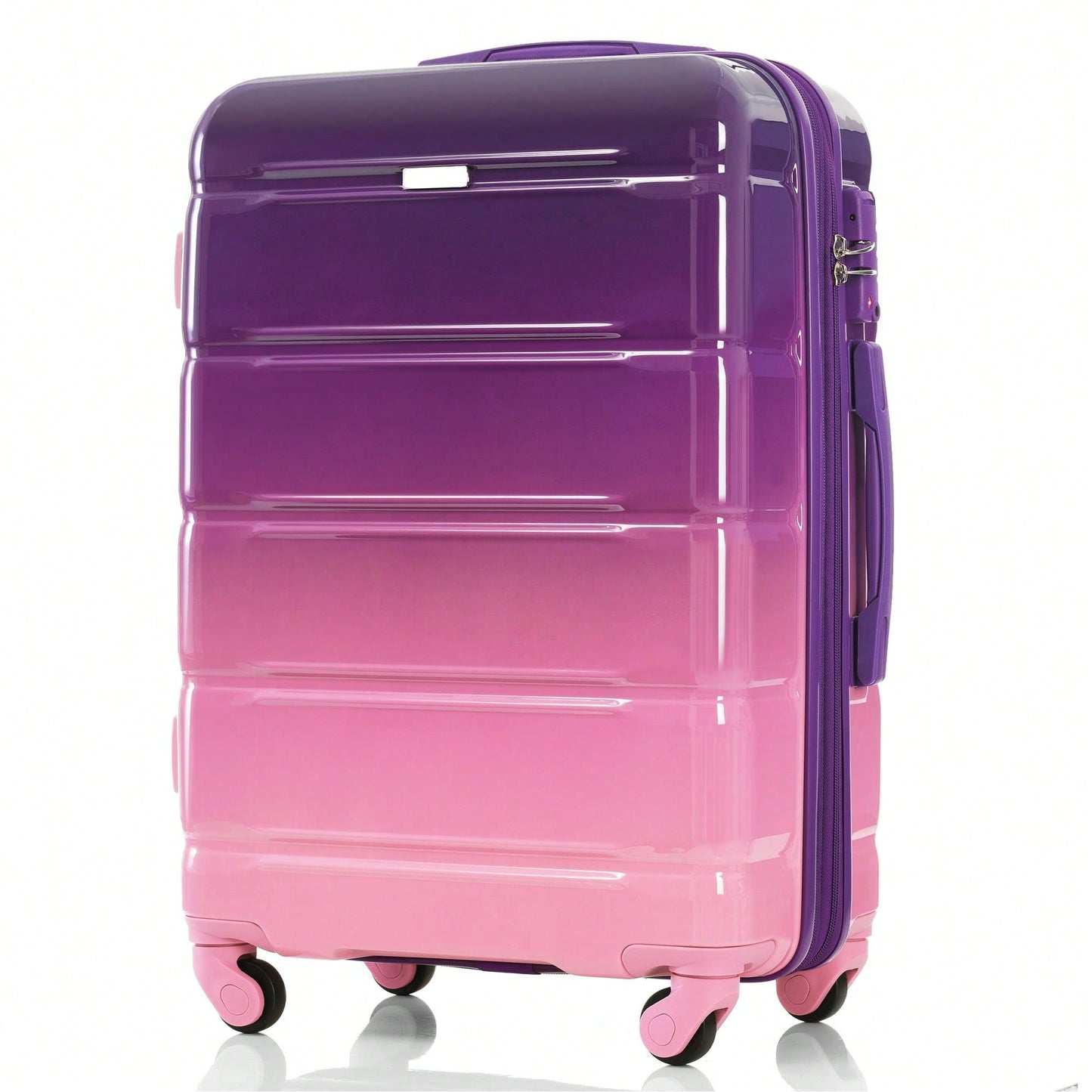 3-Piece Luggage Set With USB Port Airline Approved Carry-On 20-Inch Hard Shell Spinner Wheels And Cup Holder Black