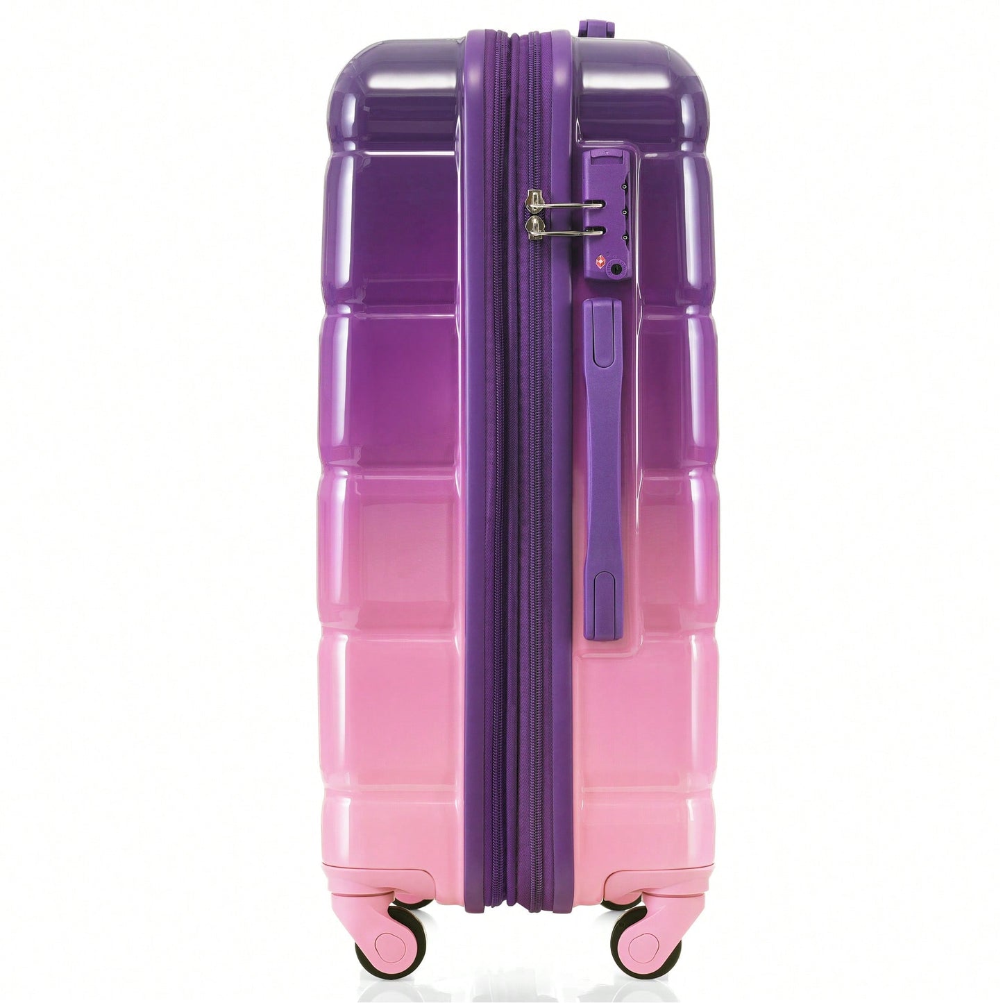 3-Piece Luggage Set With USB Port Airline Approved Carry-On 20-Inch Hard Shell Spinner Wheels And Cup Holder Black