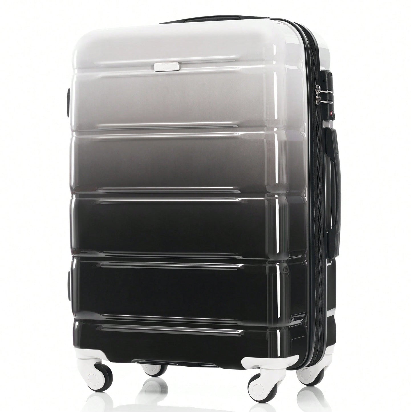 3-Piece Luggage Set With USB Port Airline Approved Carry-On 20-Inch Hard Shell Spinner Wheels And Cup Holder Black