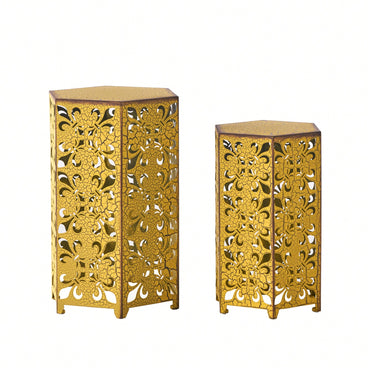 Set Of 2, Elegant Wood Accent Table With Stylish Design For Living Room Or Bedroom