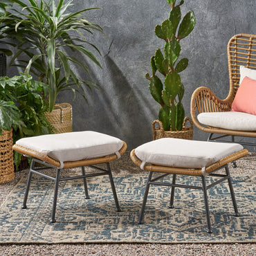 Set Of 2, Stylish Upholstered Ottoman For Living Room Or Bedroom Use