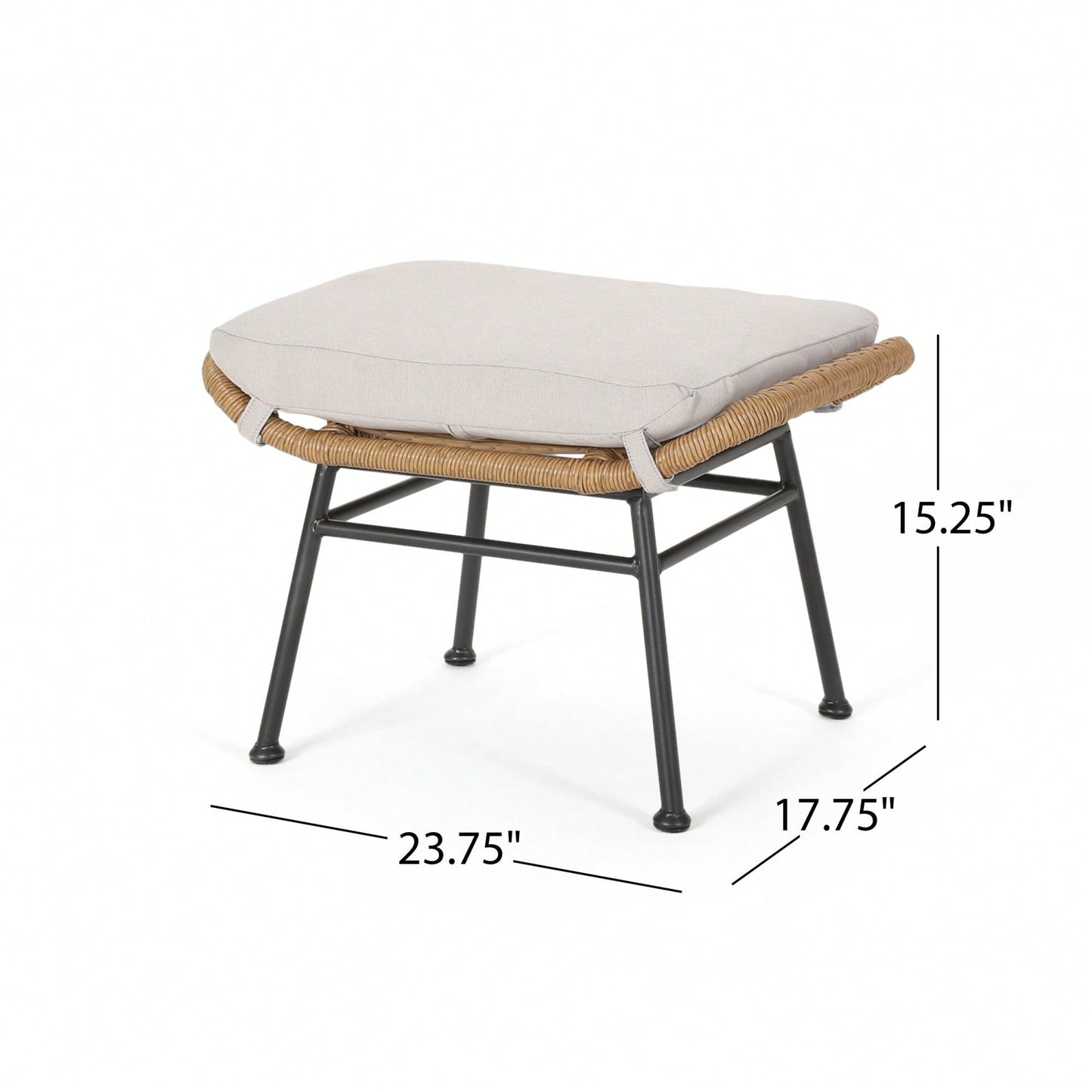 Set Of 2, Stylish Upholstered Ottoman For Living Room Or Bedroom Use