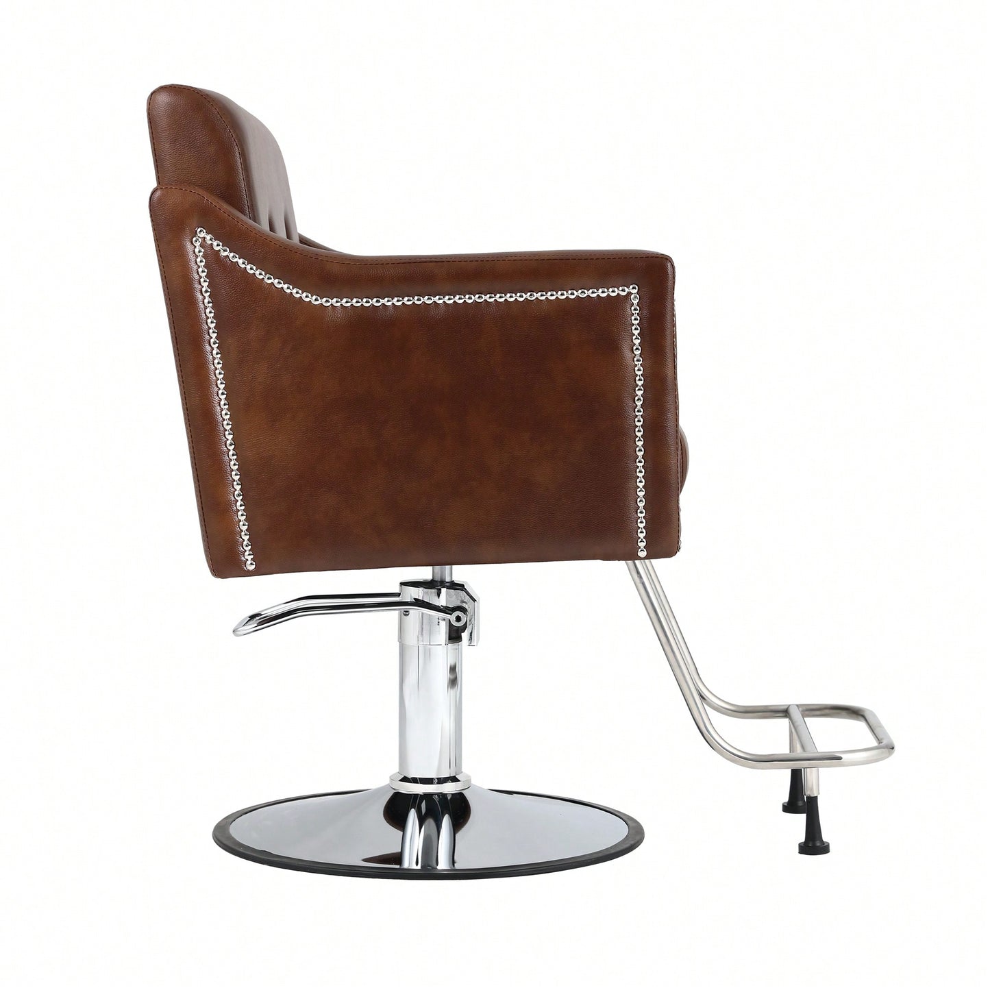 Height Adjustable 360° Swivel Faux Leather Salon Barber Chair For Haircuts Styling Tattoo And Massage - Black