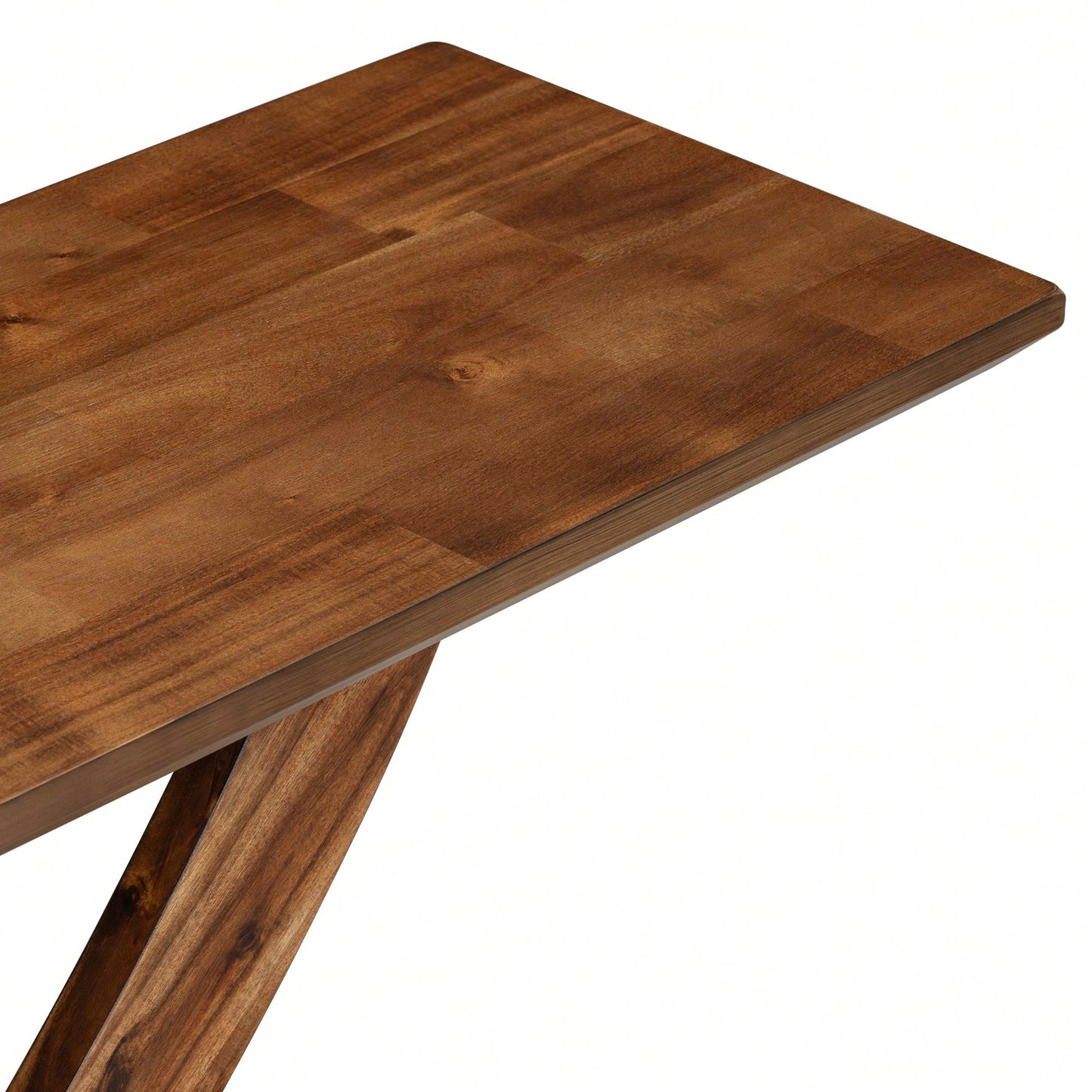 Modern Rustic Cross-Leg Console Table For Living Room Or Bedroom With Sturdy Construction And Ample Surface Space