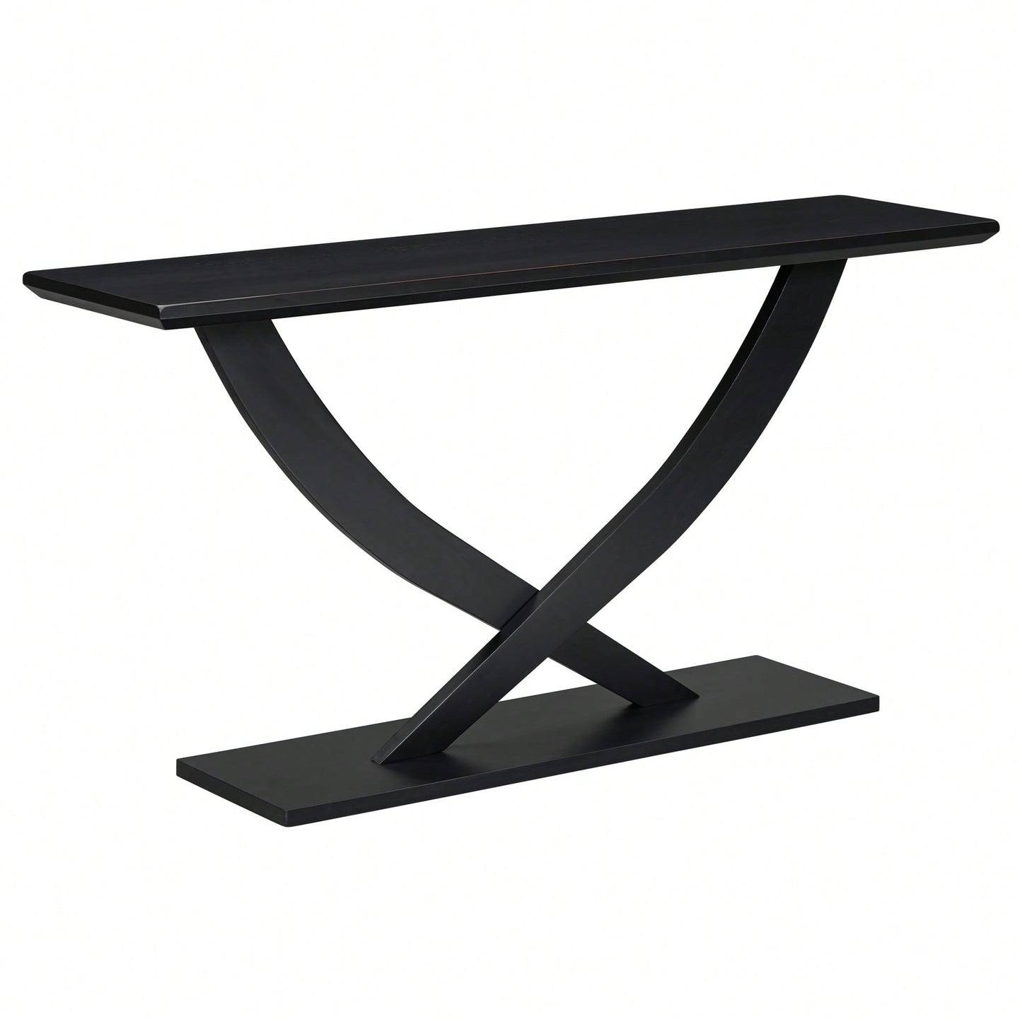 Modern Rustic Cross-Leg Console Table For Living Room Or Bedroom With Sturdy Construction And Ample Surface Space