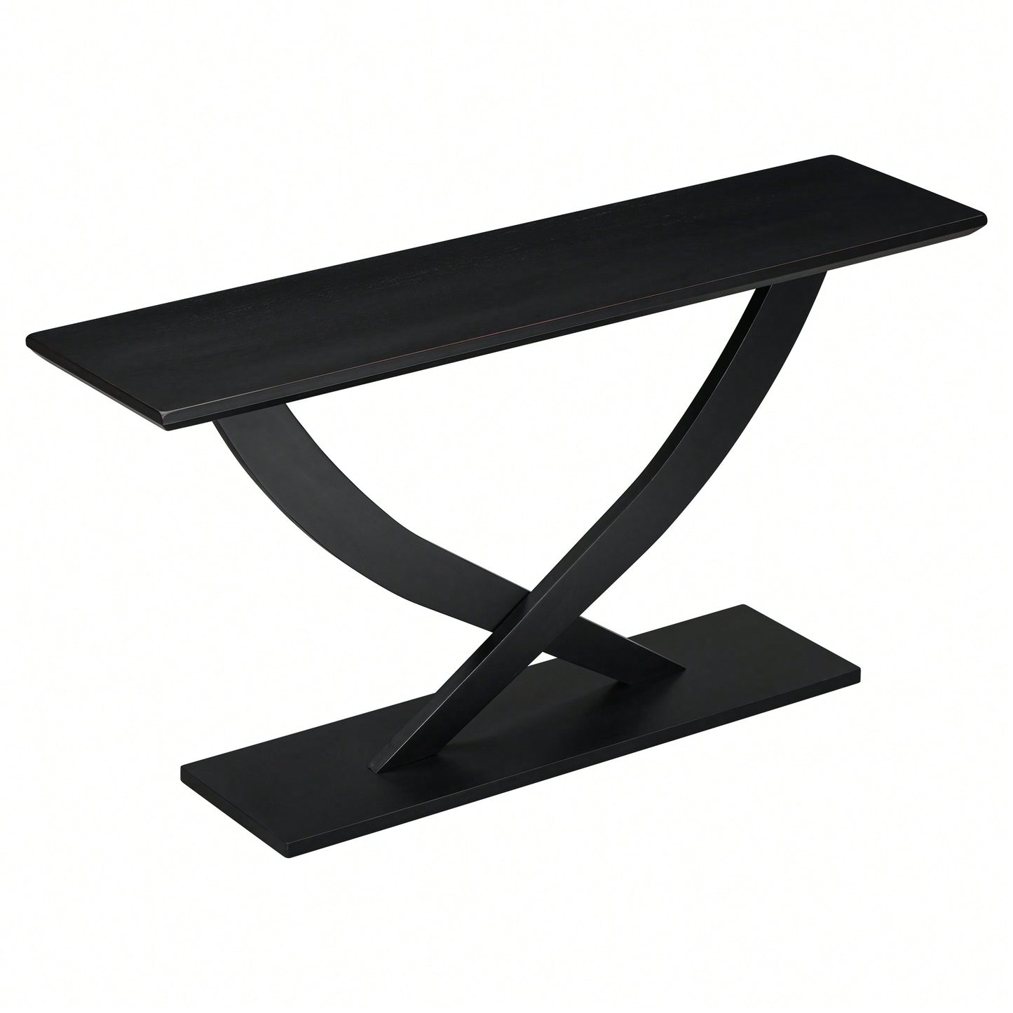 Modern Rustic Cross-Leg Console Table For Living Room Or Bedroom With Sturdy Construction And Ample Surface Space