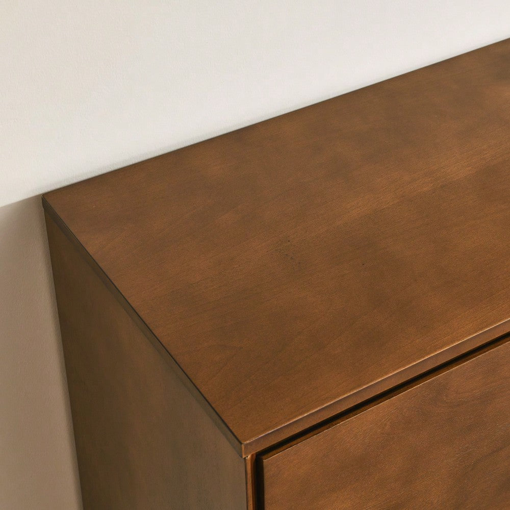 Mid Century Modern 47.3 Inch Sideboard Buffet Cabinet With 2 Doors And 3 Drawers For Kitchen Dining Living Room Bedroom Walnut Finish