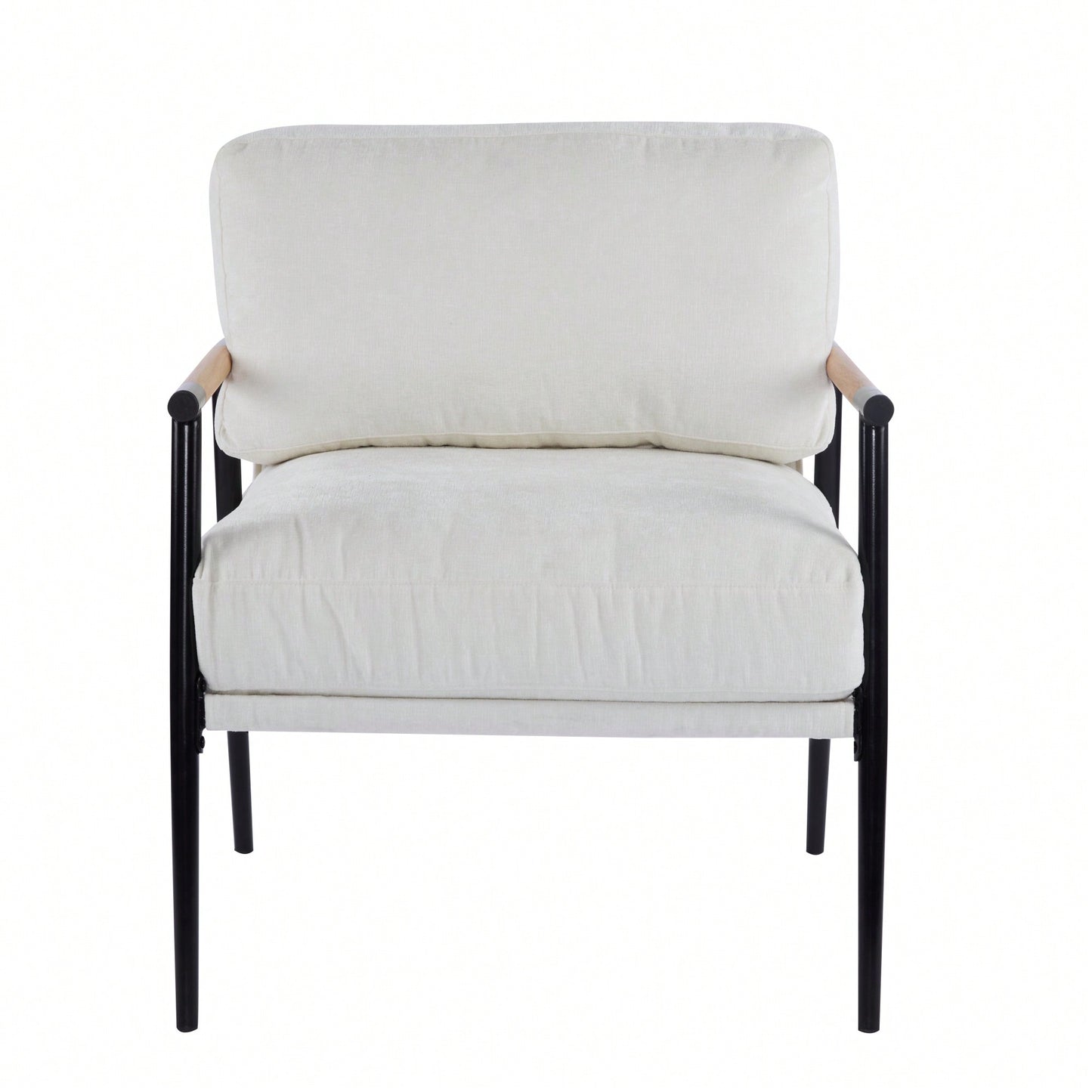 Cozy Modern Accent Chair With Plush Cushions And Stylish Metal Frame For Living Room Bedroom Or Office