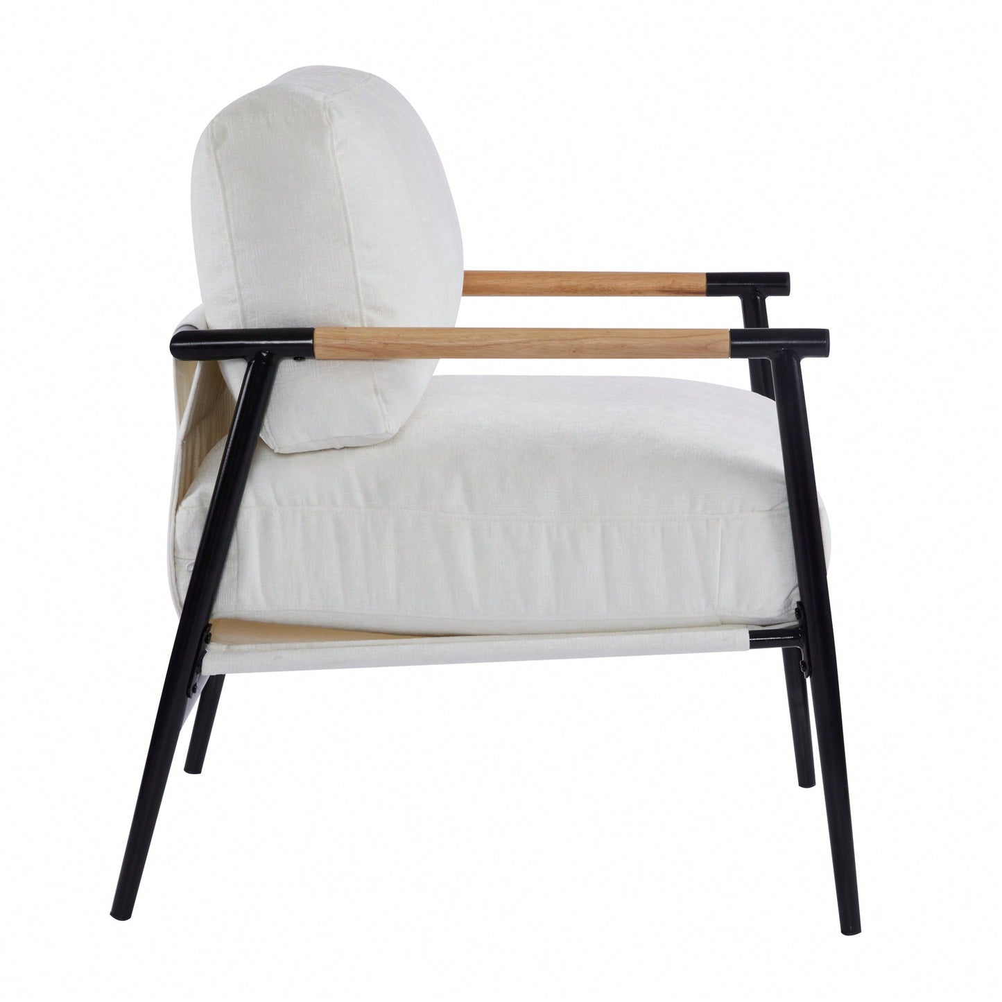Cozy Modern Accent Chair With Plush Cushions And Stylish Metal Frame For Living Room Bedroom Or Office