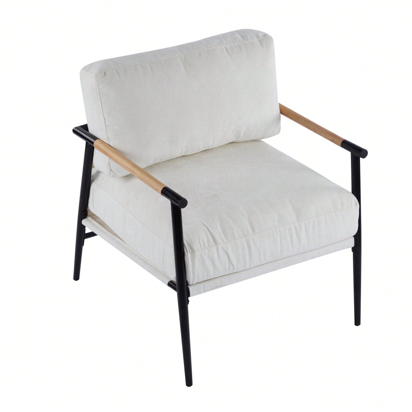 Cozy Modern Accent Chair With Plush Cushions And Stylish Metal Frame For Living Room Bedroom Or Office