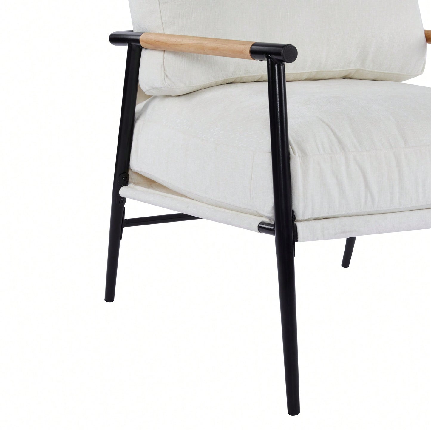 Cozy Modern Accent Chair With Plush Cushions And Stylish Metal Frame For Living Room Bedroom Or Office