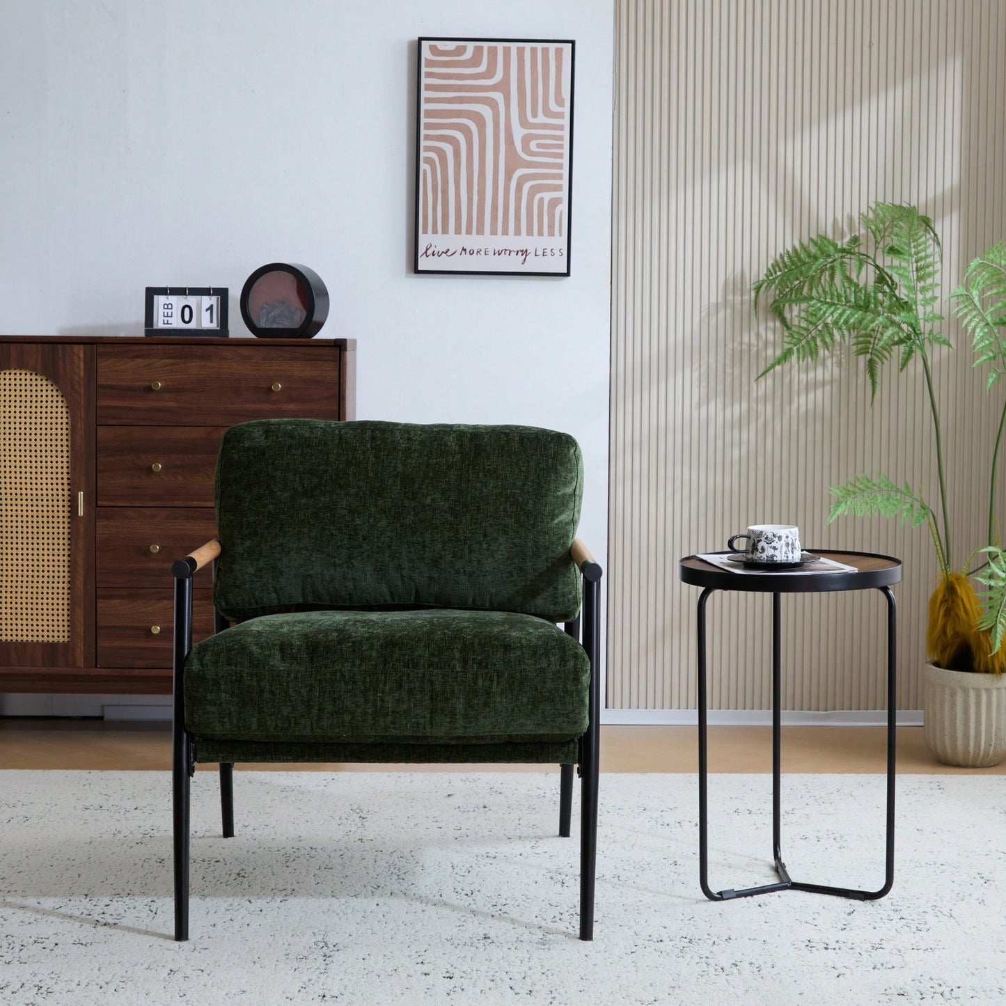 Cozy Modern Accent Chair With Plush Cushions And Stylish Metal Frame For Living Room Bedroom Or Office