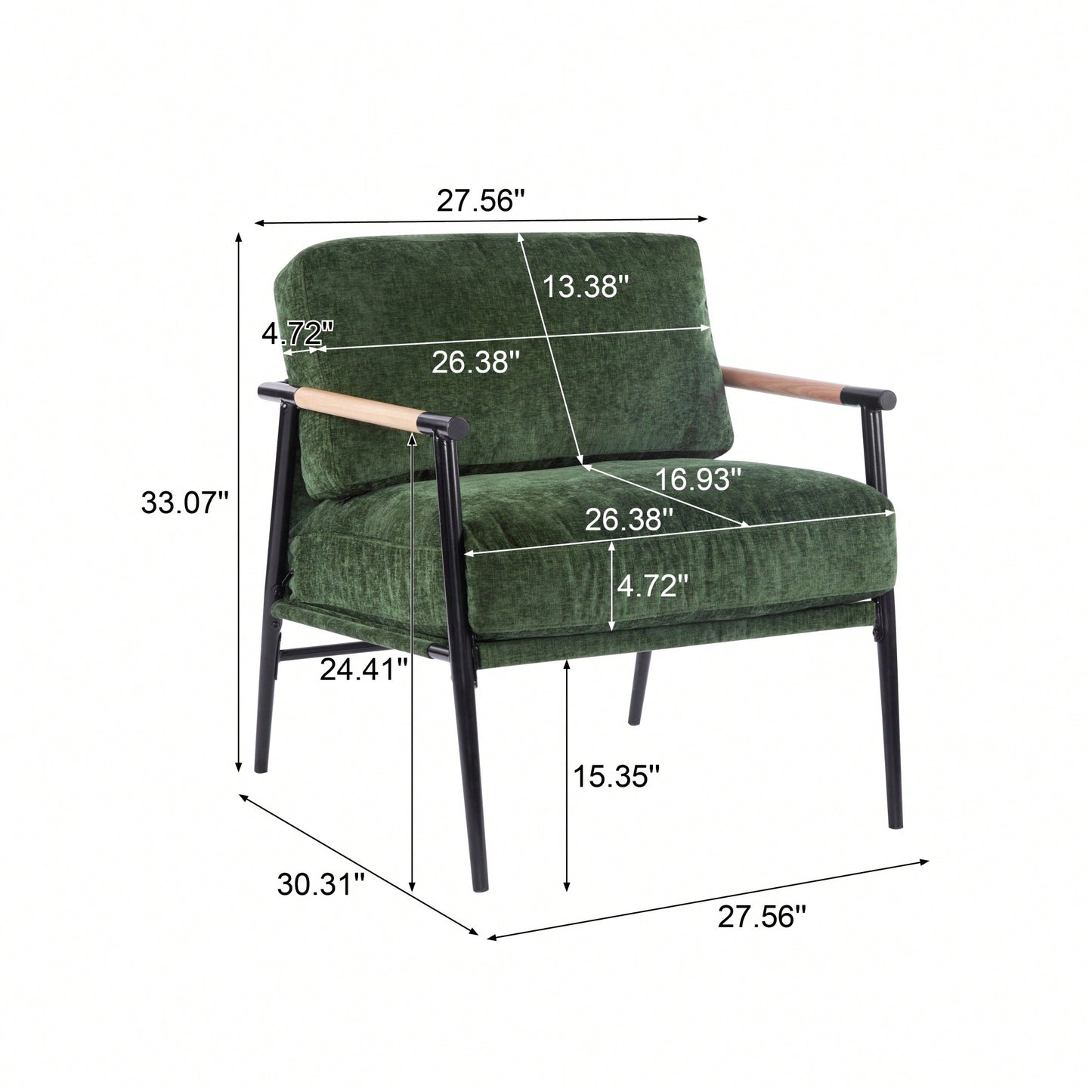 Cozy Modern Accent Chair With Plush Cushions And Stylish Metal Frame For Living Room Bedroom Or Office