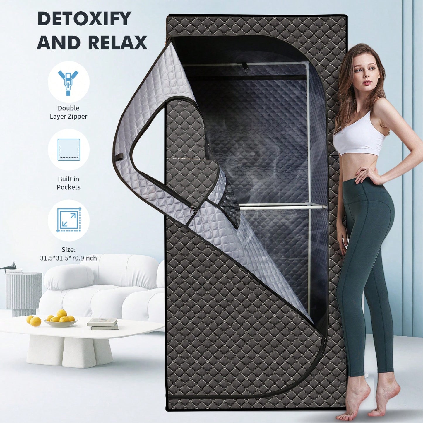 Portable Home Steam Sauna Tent With Heater Chair And Remote - Enjoy A Personal Spa Experience