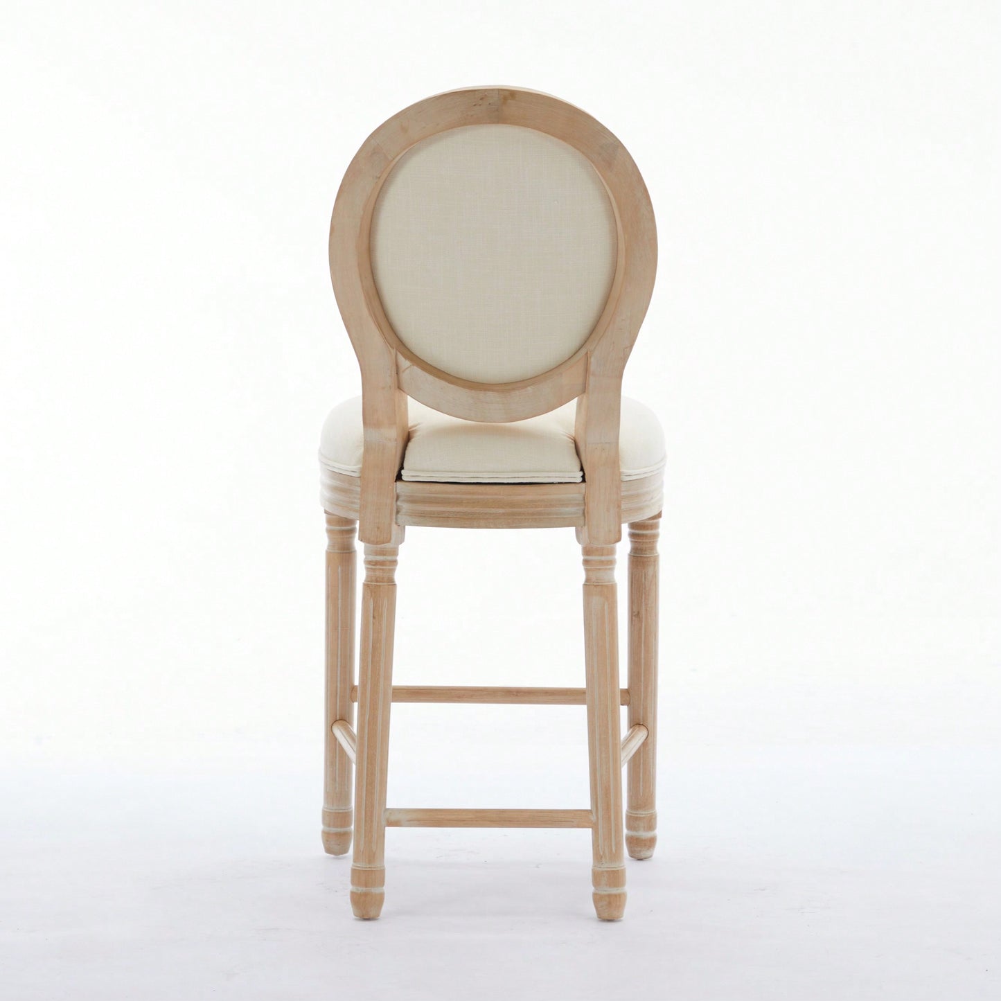 Classic French Country Solid Wood Bar Stools Set Of 2 With Upholstered Seats For Kitchen Or Dining Room