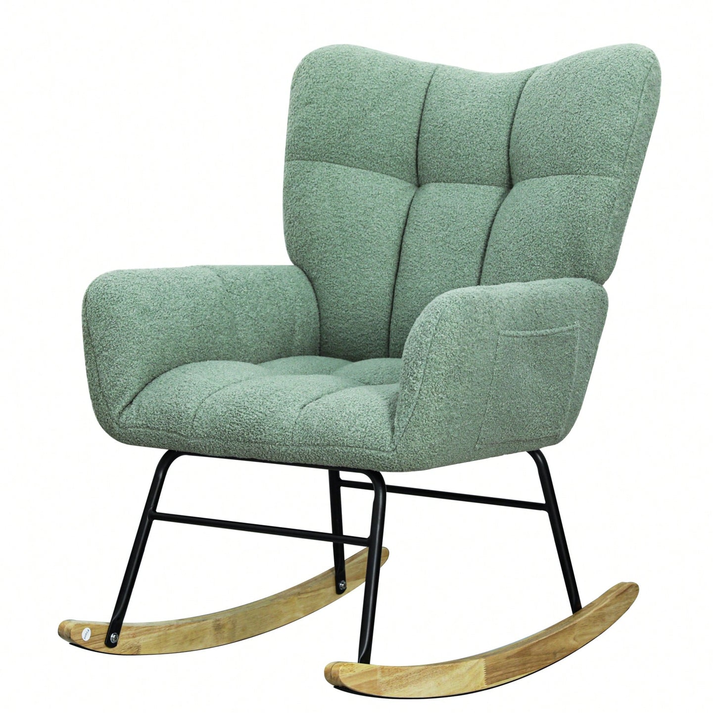 Modern Light Green Rocking Accent Chair For Nursery Living Room And Bedroom