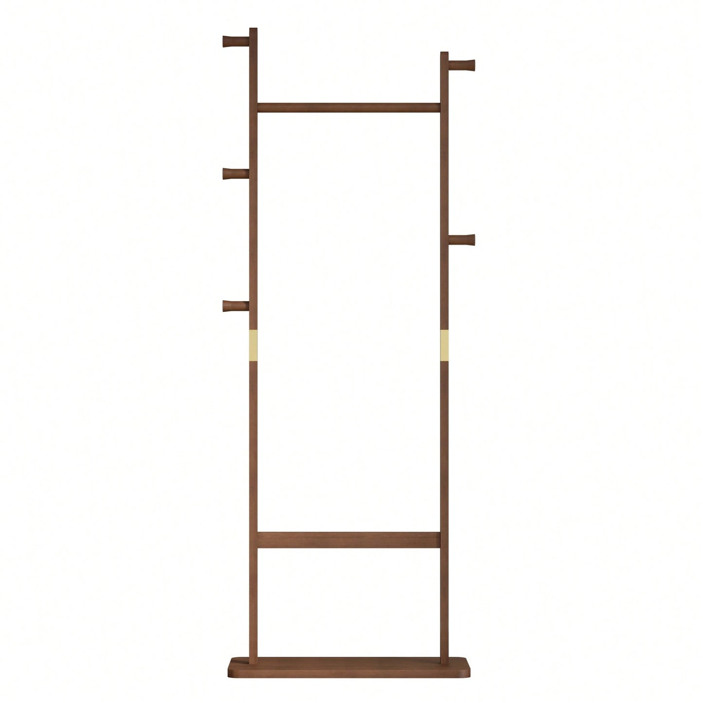 Solid Wood Coat Rack Hanger 23.6x11x64.1in Friendly Stylish Design For Bedroom Entrance Living Room Walnut Finish