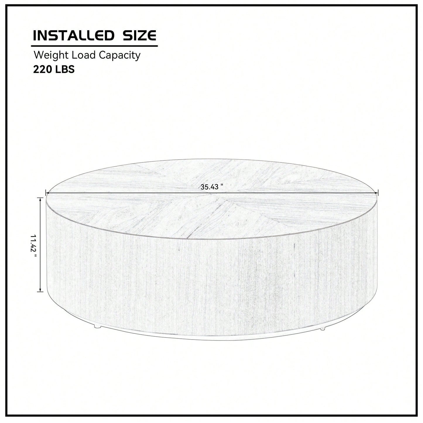 Modern Round Coffee Table For Living Room MDF Drum Center Table Walnut Finish No Assembly Required
