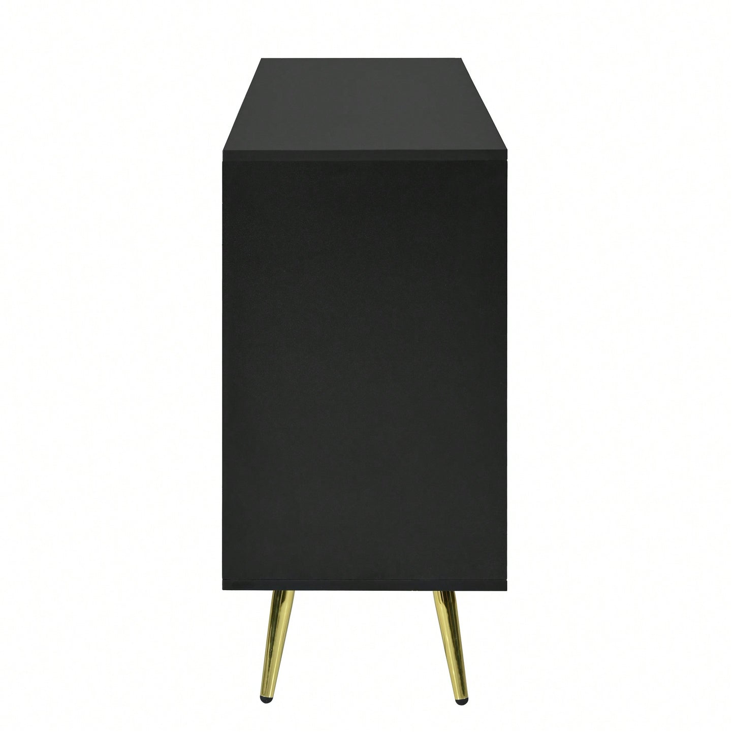 Geometric Wave Design Sideboard With Adjustable Features And Conical Legs For Study Entryway And Living Room