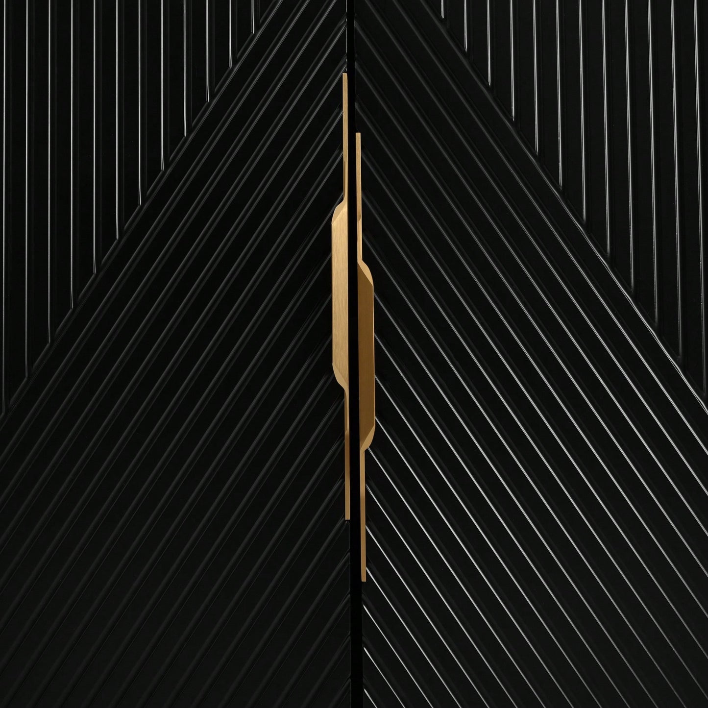 Geometric Wave Design Sideboard With Adjustable Features And Conical Legs For Study Entryway And Living Room
