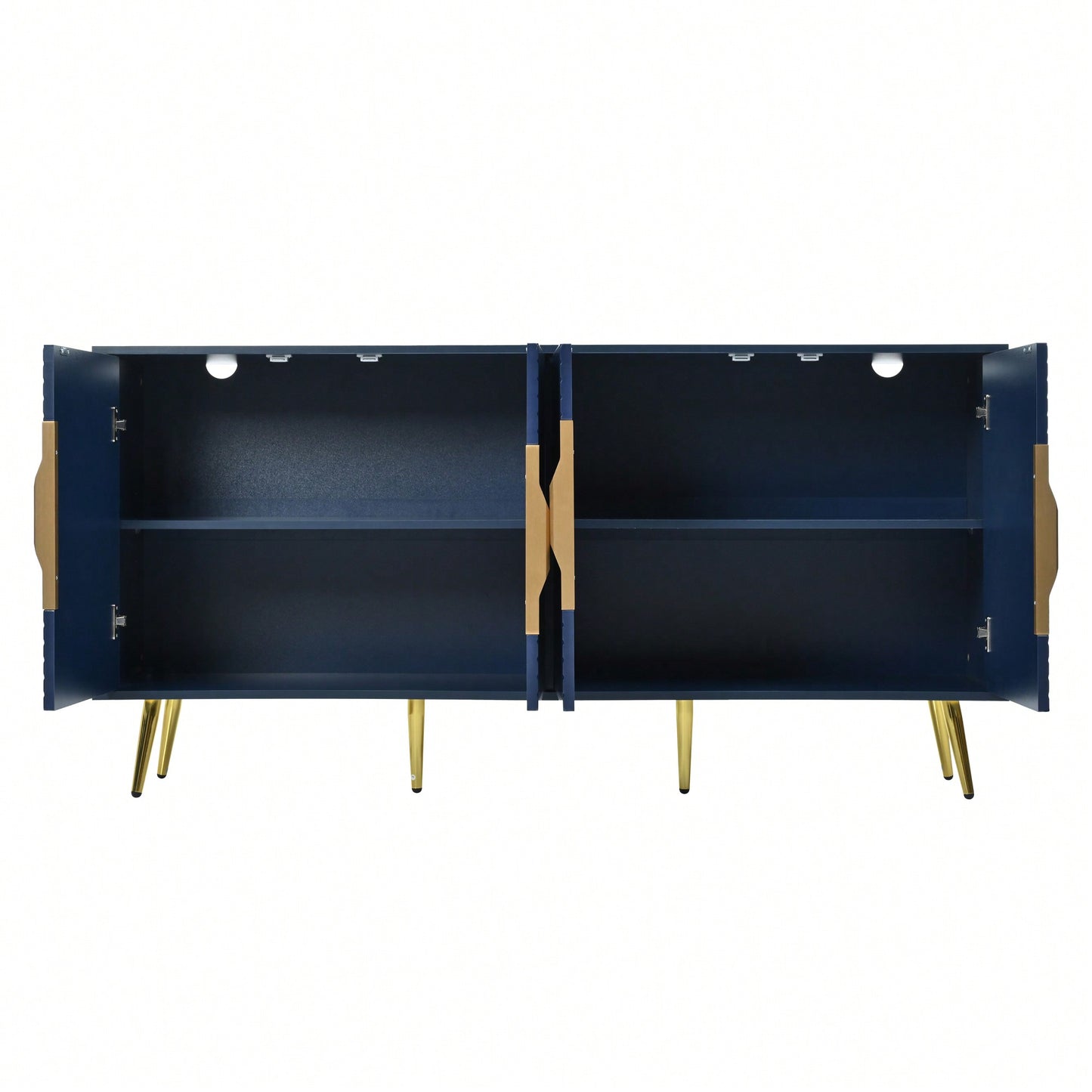 Geometric Wave Design Sideboard With Adjustable Features And Conical Legs For Study Entryway And Living Room