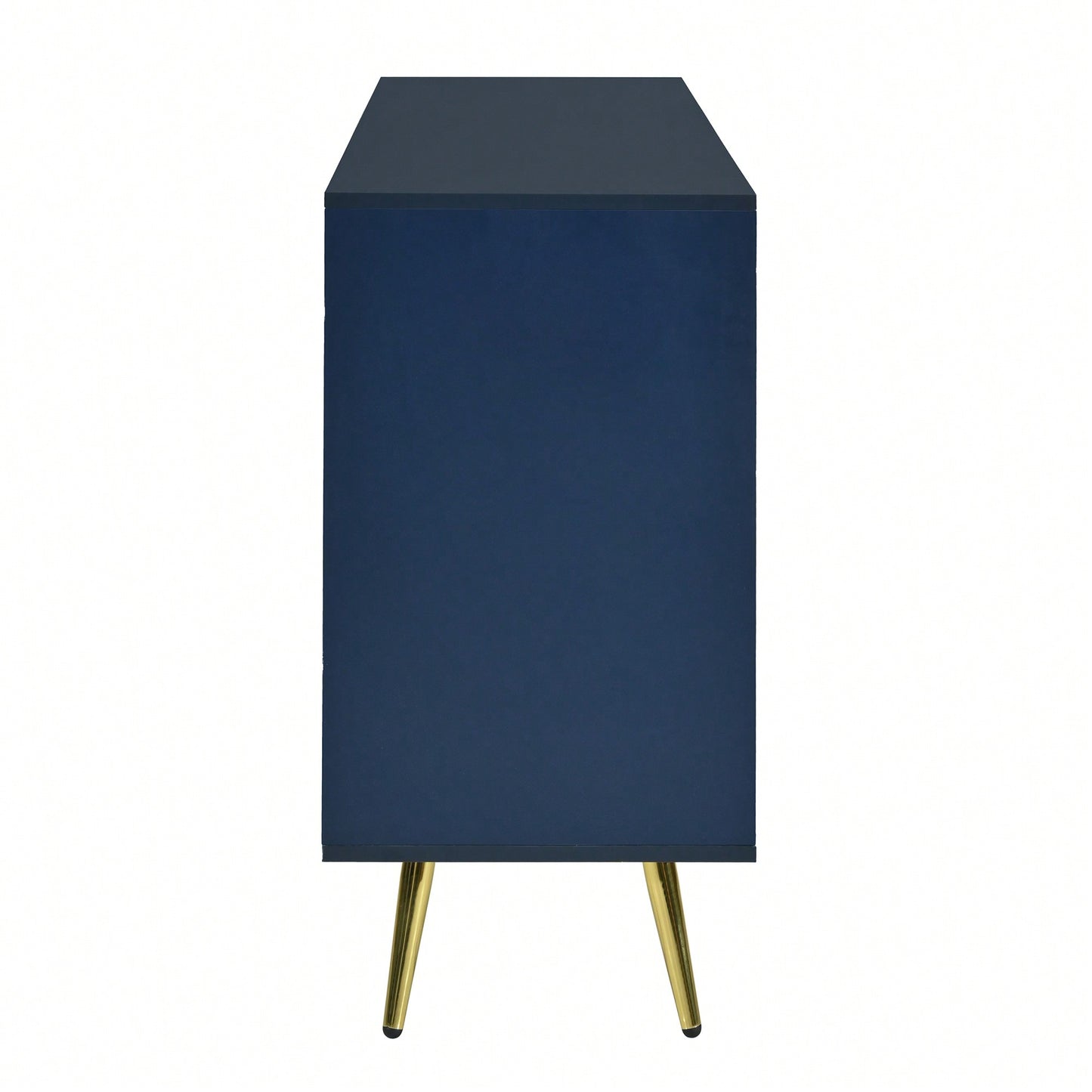 Geometric Wave Design Sideboard With Adjustable Features And Conical Legs For Study Entryway And Living Room